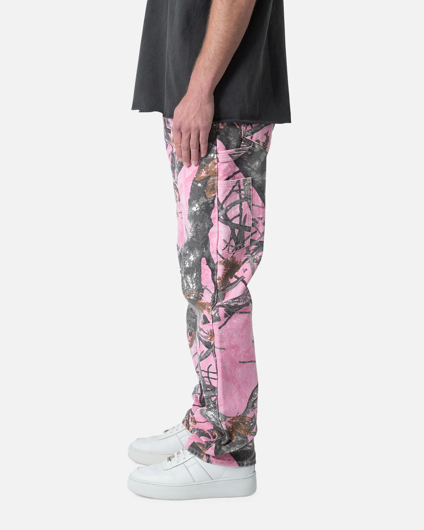 MNML V603 Camo Carpenter Pants Pink - Image 3