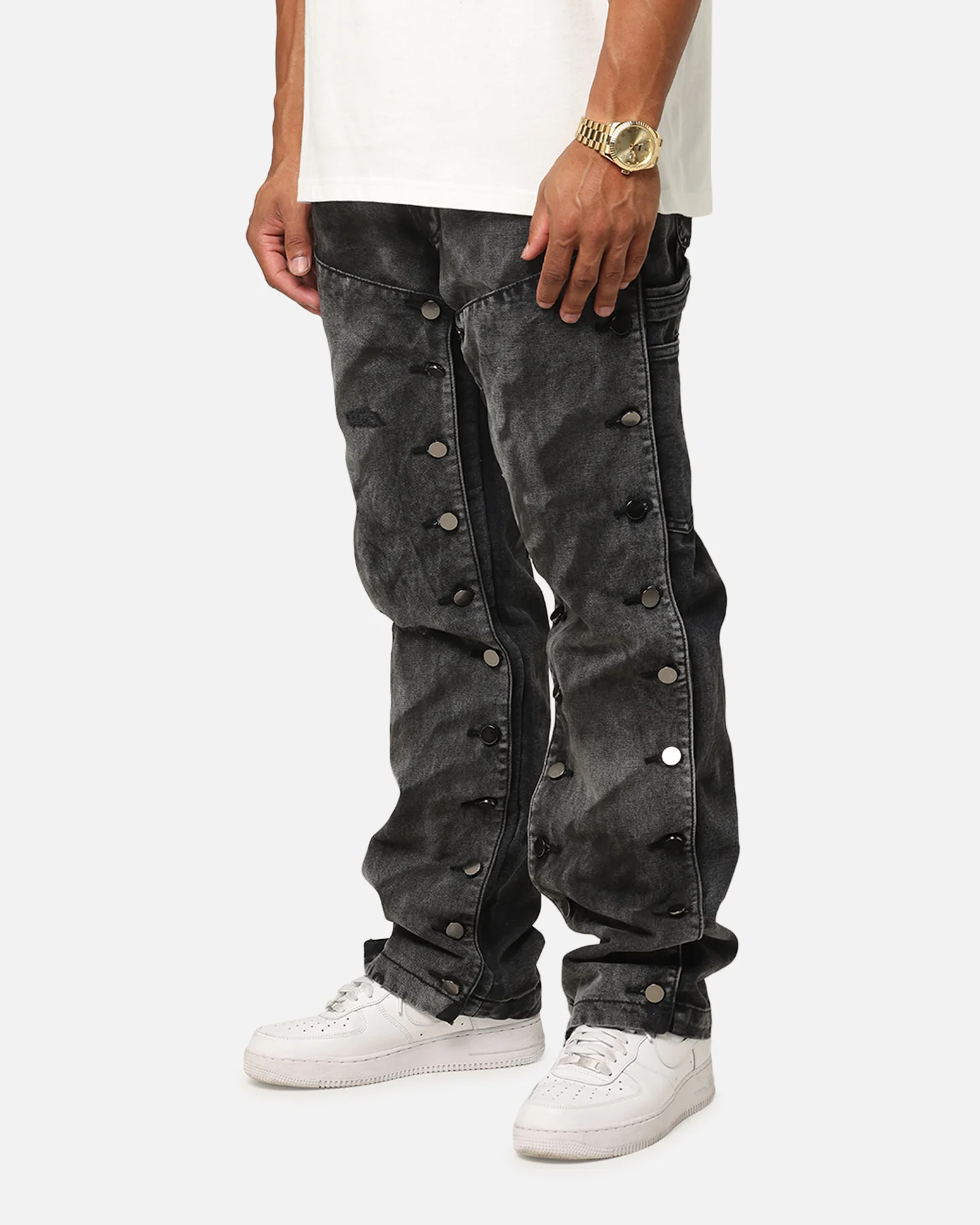 MNML V624 Snap Off Baggy Pants Vintage Black - Image 6