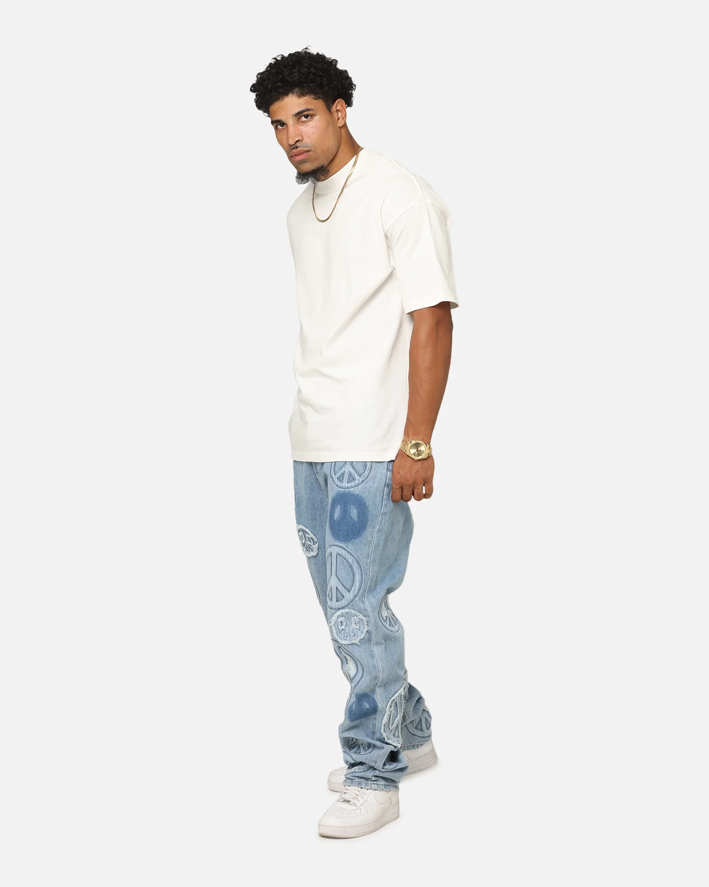 MNML V723 Peace By Peace Denim Jeans Blue - Image 2