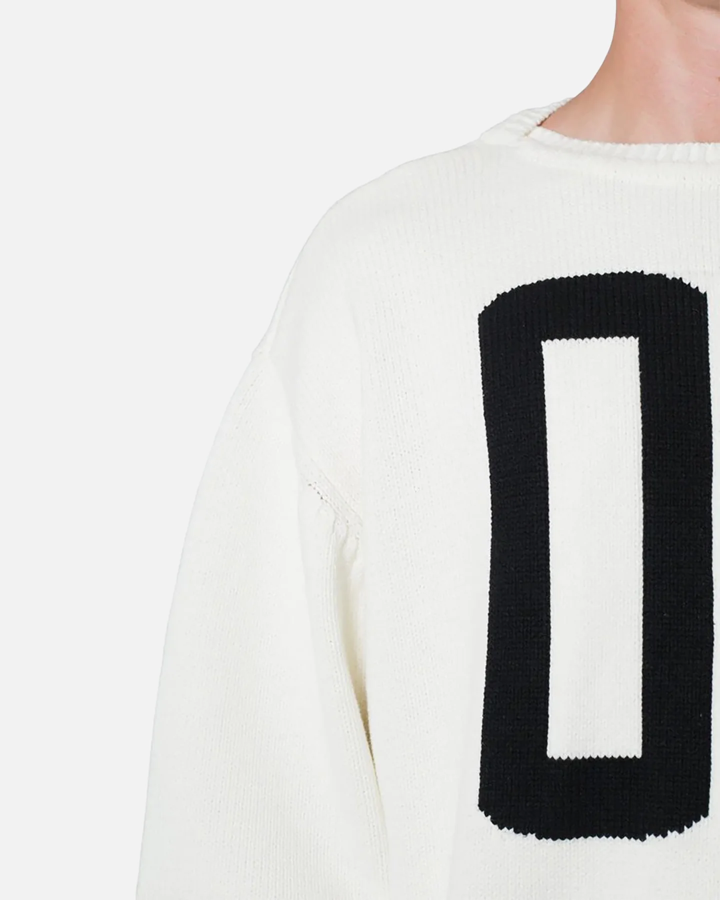 MNML Varsity Knit Sweater Off White - Image 5