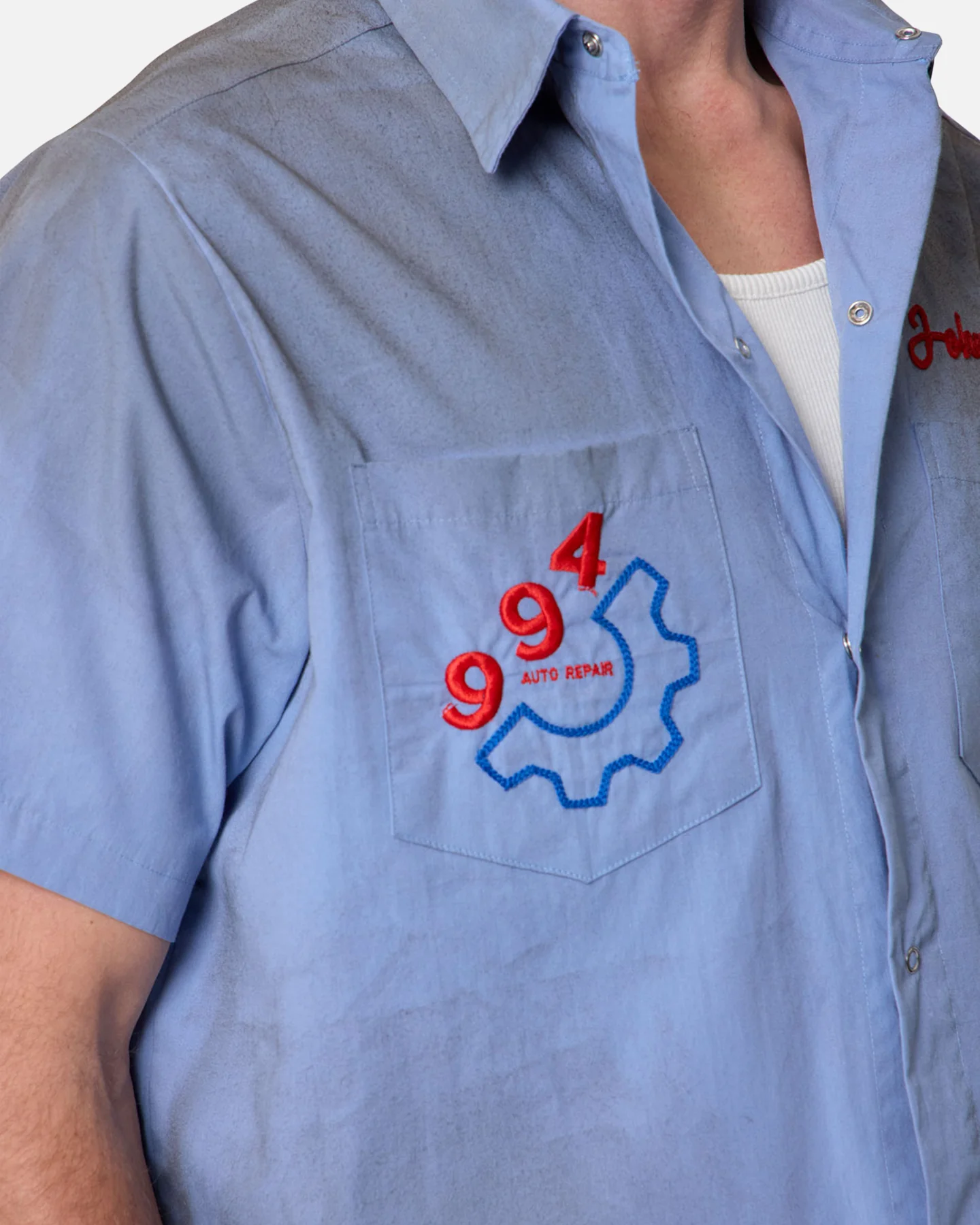 MNML Vintage Work Shirt Light Blue - Image 6