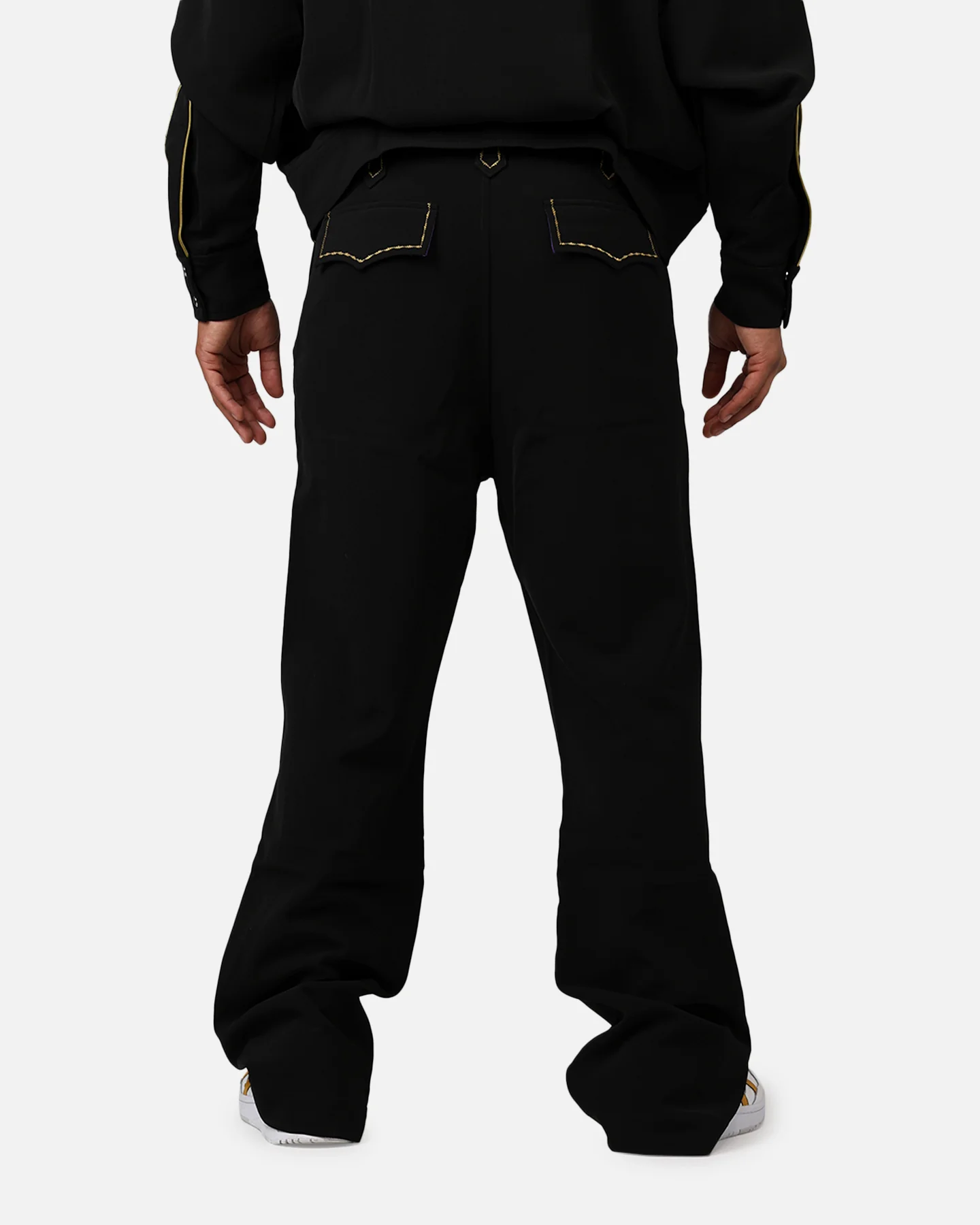 MNML Western Stitch Trouser Pants Black/Gold - Image 5