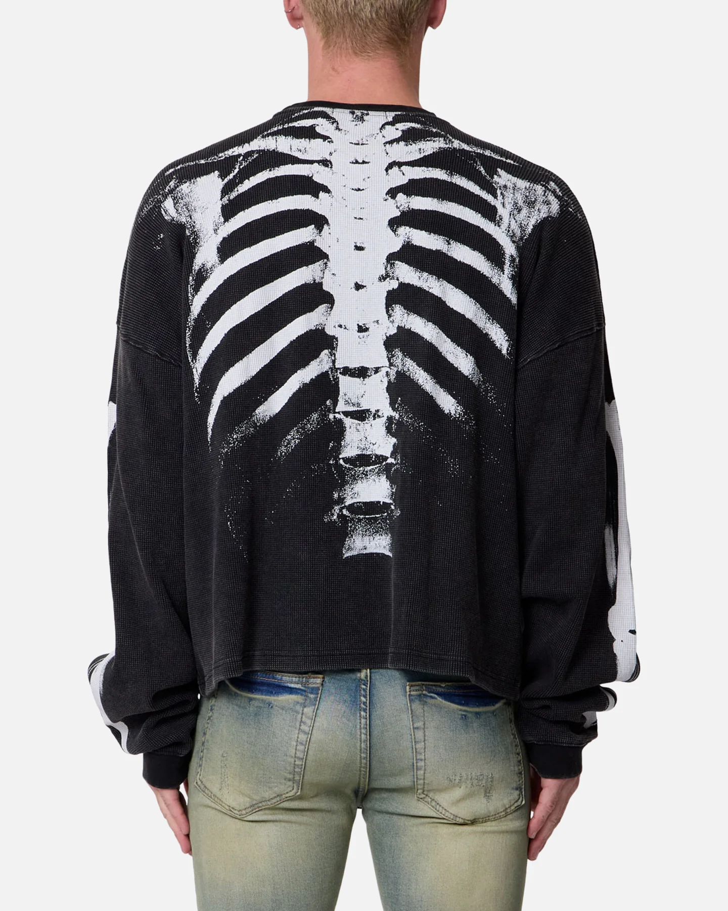 MNML X-Ray Thermal Long Sleeve T-Shirt Black - Image 2