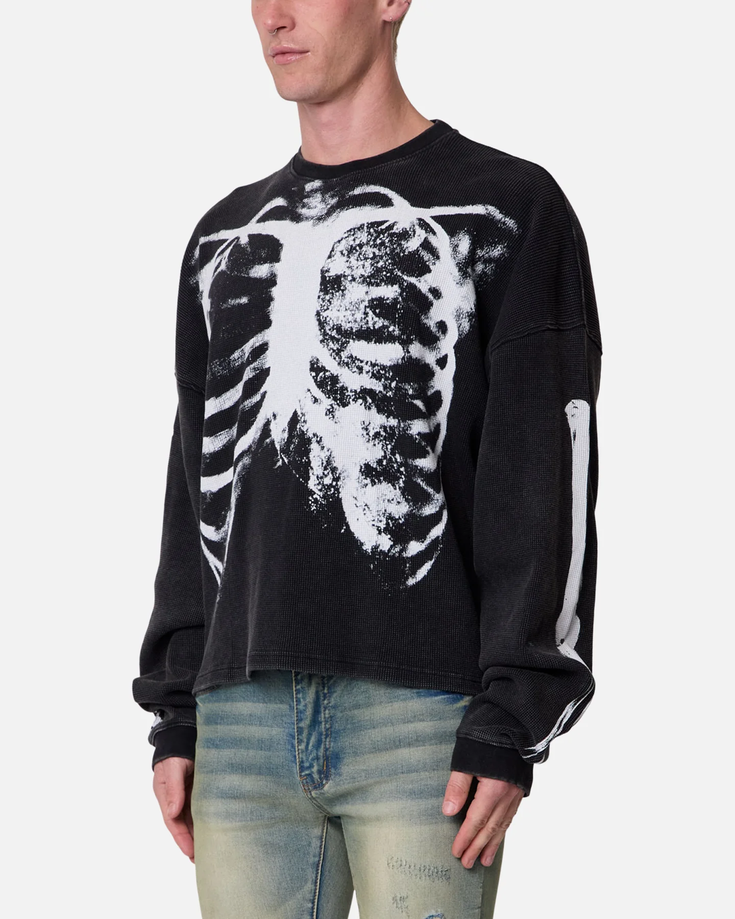 MNML X-Ray Thermal Long Sleeve T-Shirt Black - Image 3