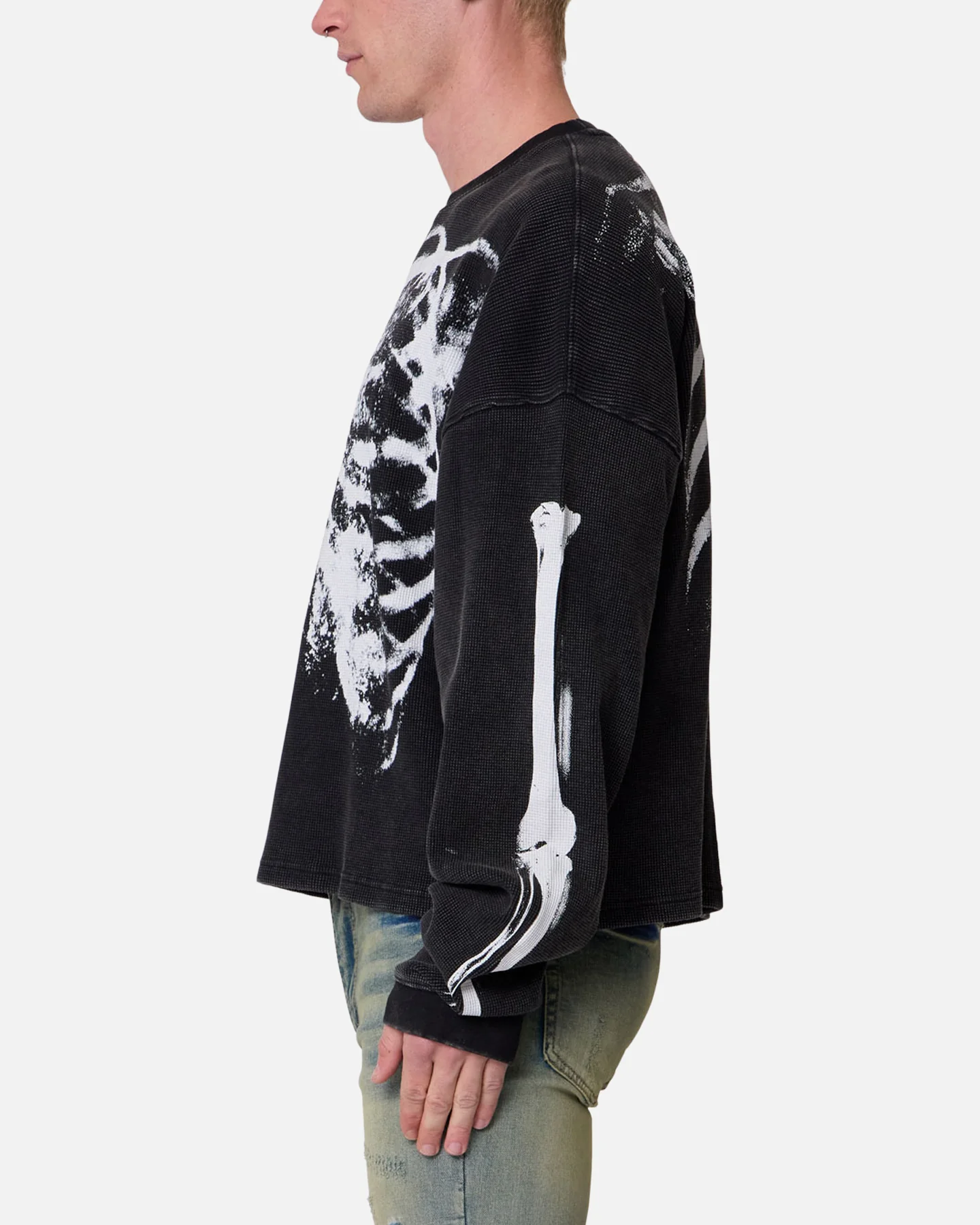 MNML X-Ray Thermal Long Sleeve T-Shirt Black - Image 4