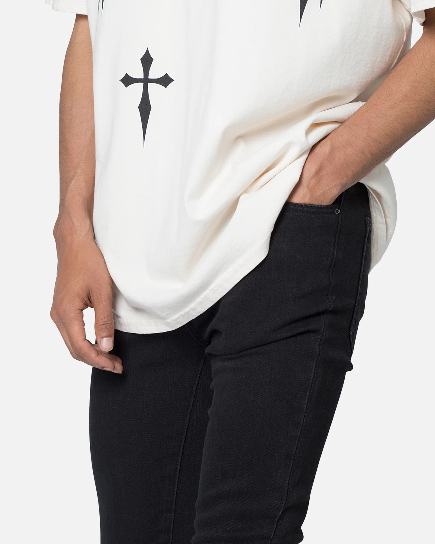 MNML X514 Skinny Stacked Denim Jeans Black - Image 6