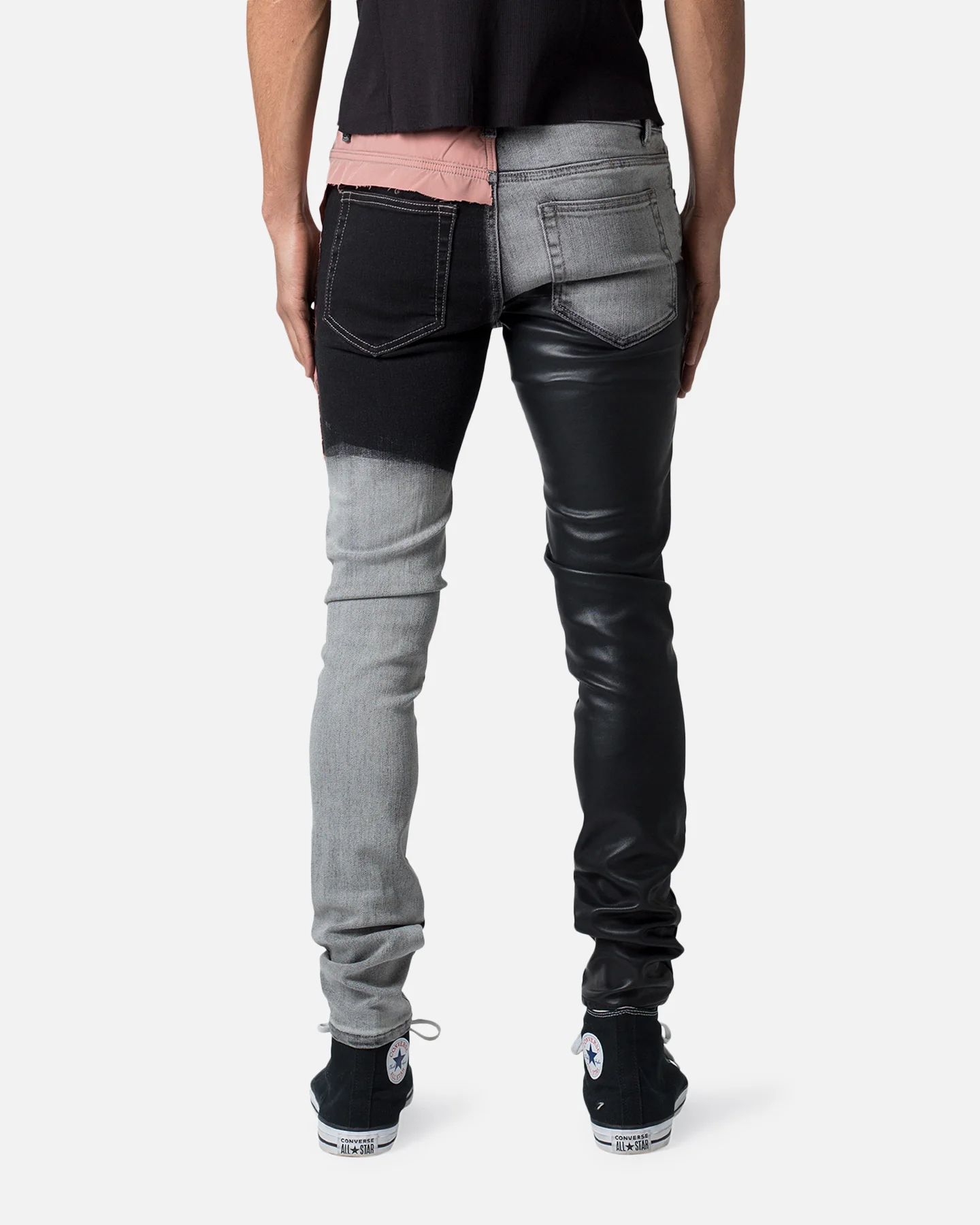 MNML X596 Patched Skinny Denim Jeans Multi - Image 4