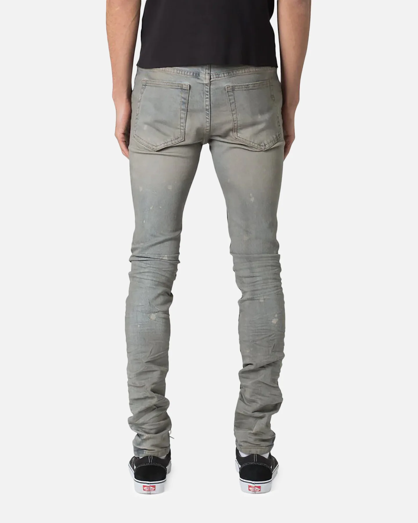 MNML X607 Paint Skinny Denim Jeans Blue - Image 4