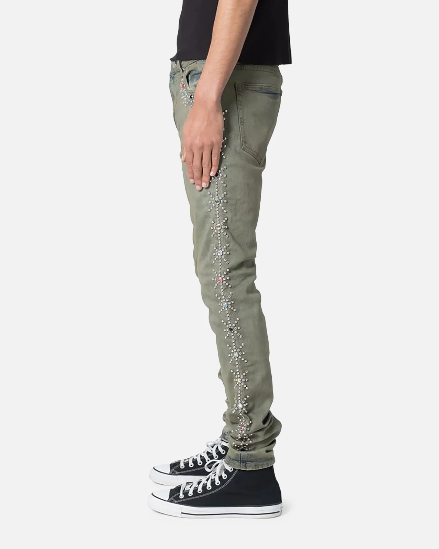 MNML X620 Studded Skinny Denim Jean Blue - Image 3
