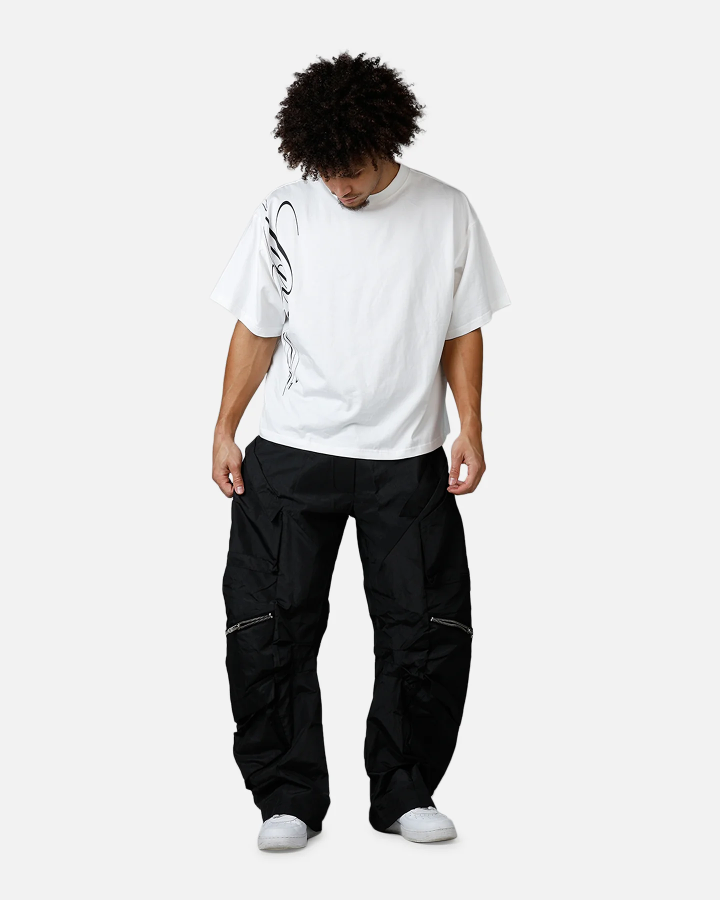 MNML Zip Cargo Tech Pants Black - Image 2