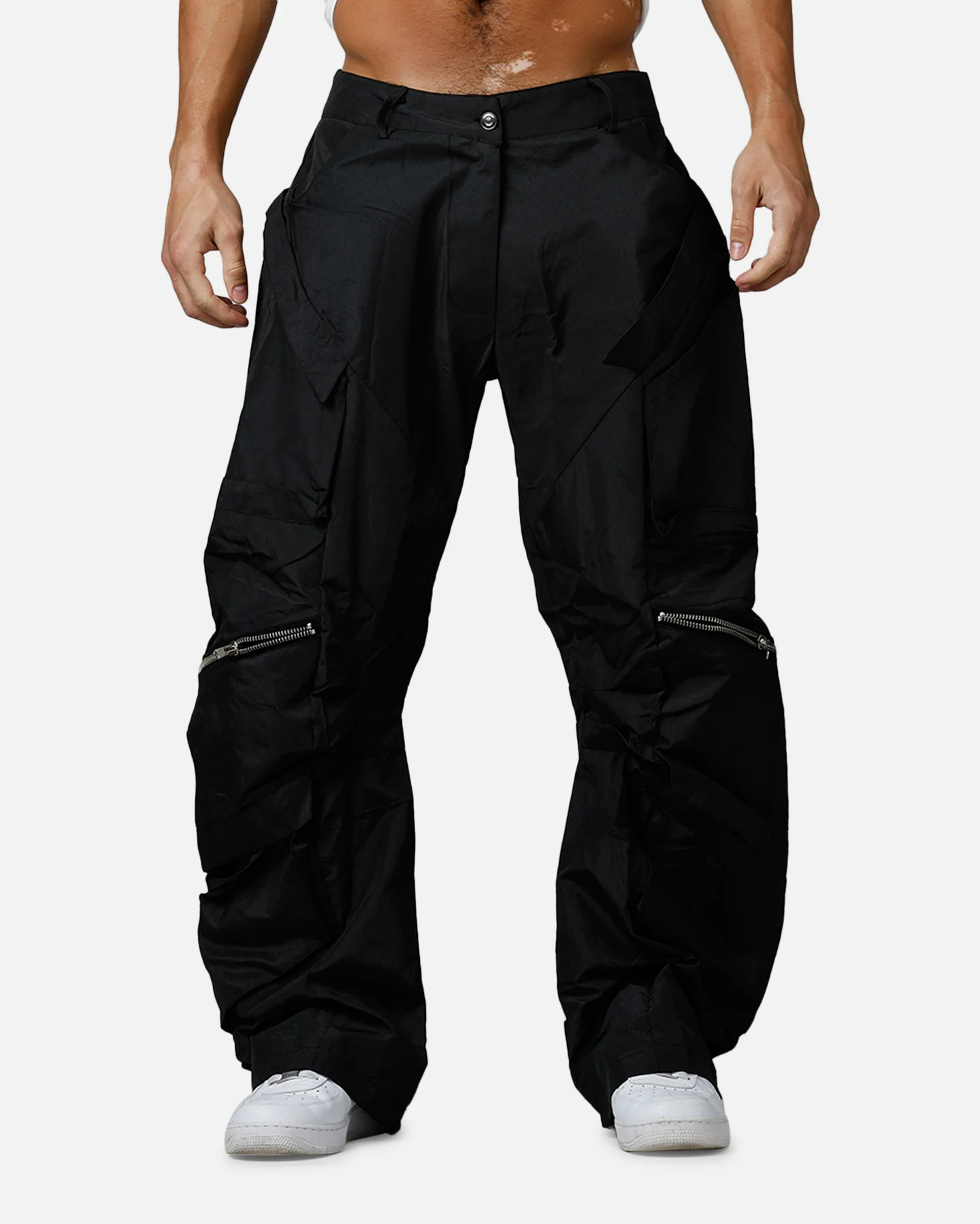 MNML Zip Cargo Tech Pants Black - Image 6