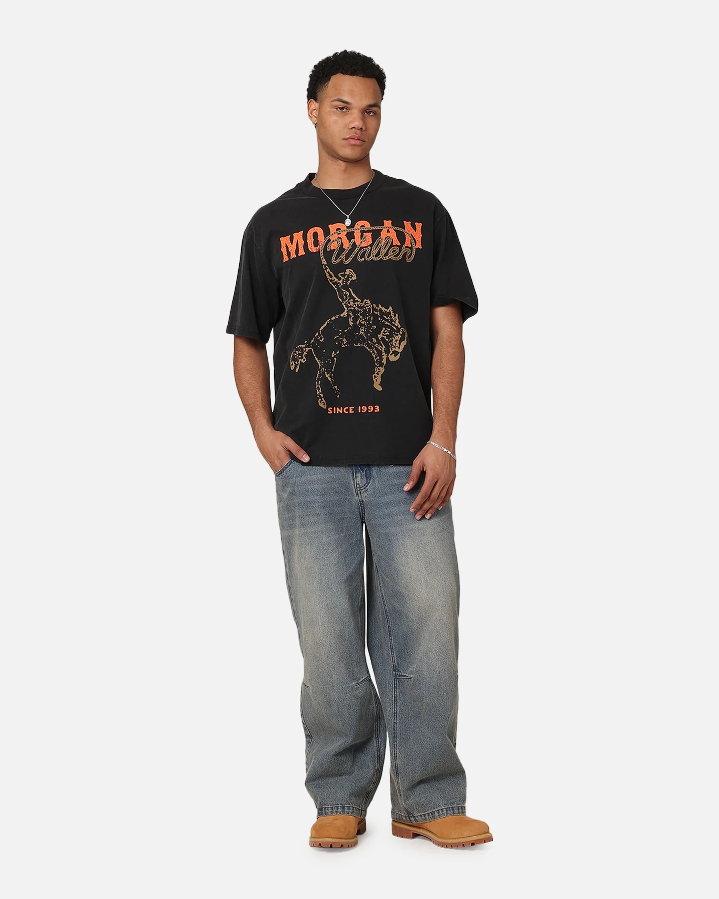 Morgan Wallen Cowboy T-Shirt Washed Black - Image 2