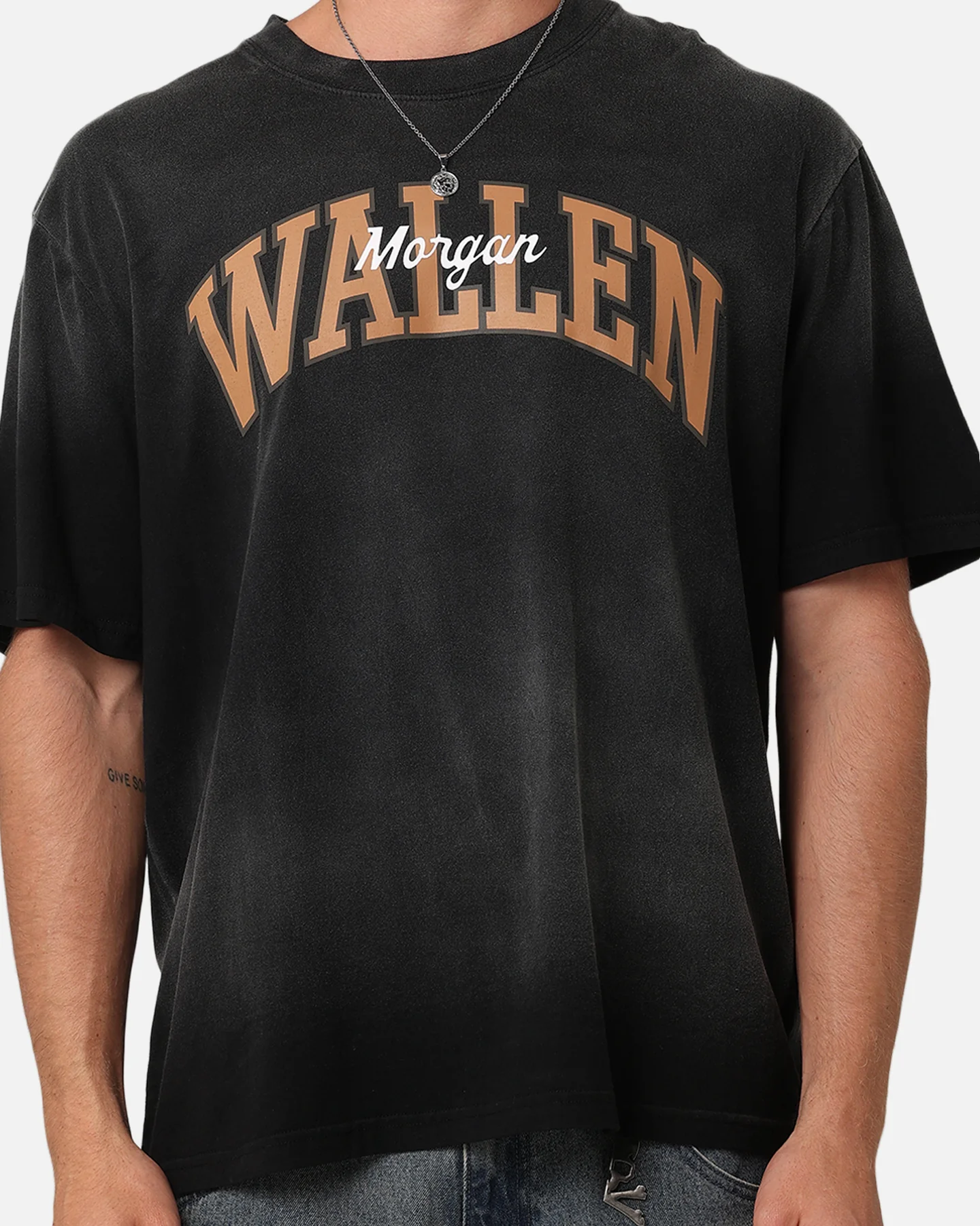 Morgan Wallen Morgan Logo T-Shirt Washed Black - Image 4