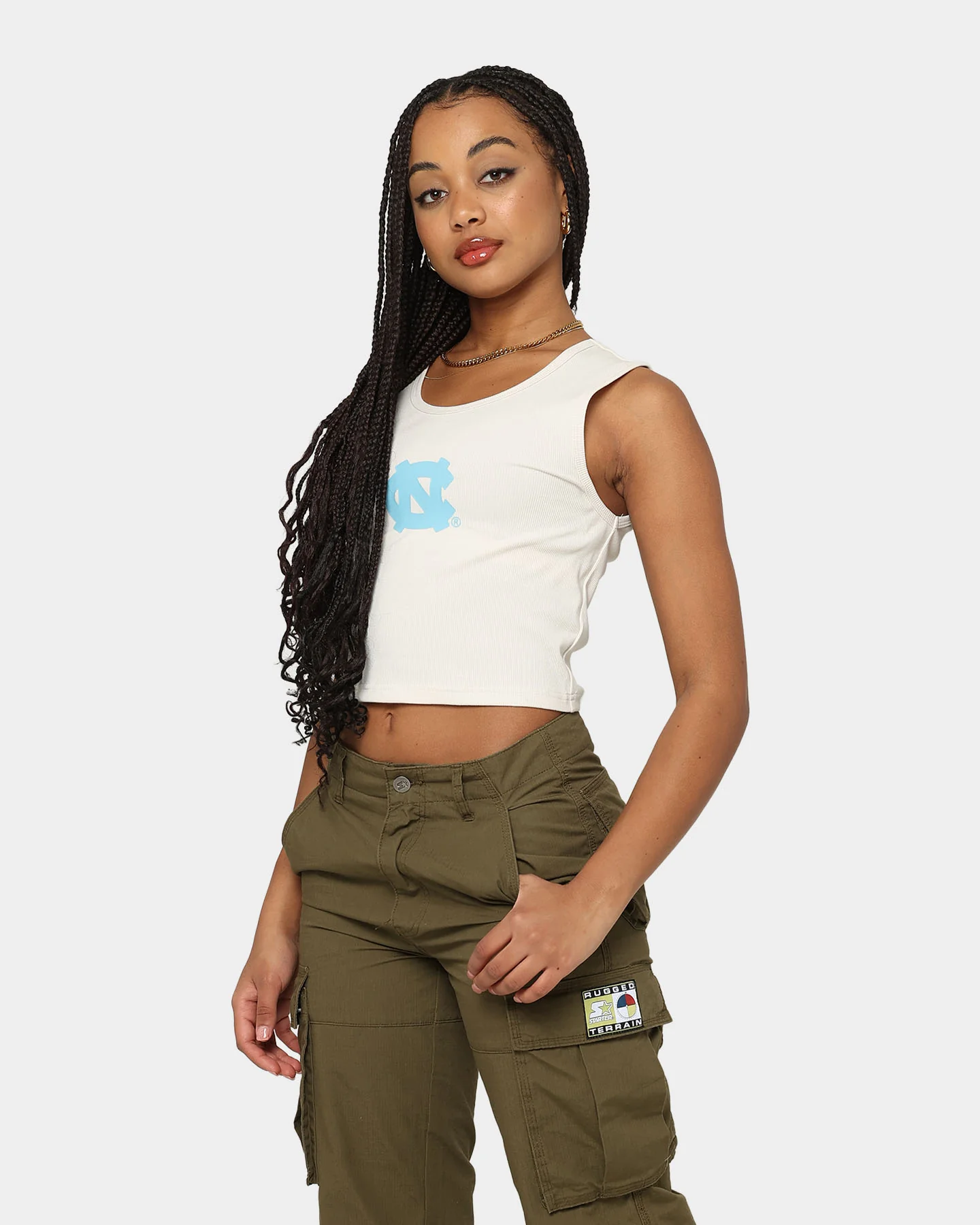 National Collegiate Athletic Association Women's University of North Carolina Tar Heels Classic Rib Tank White Sand - Image 6