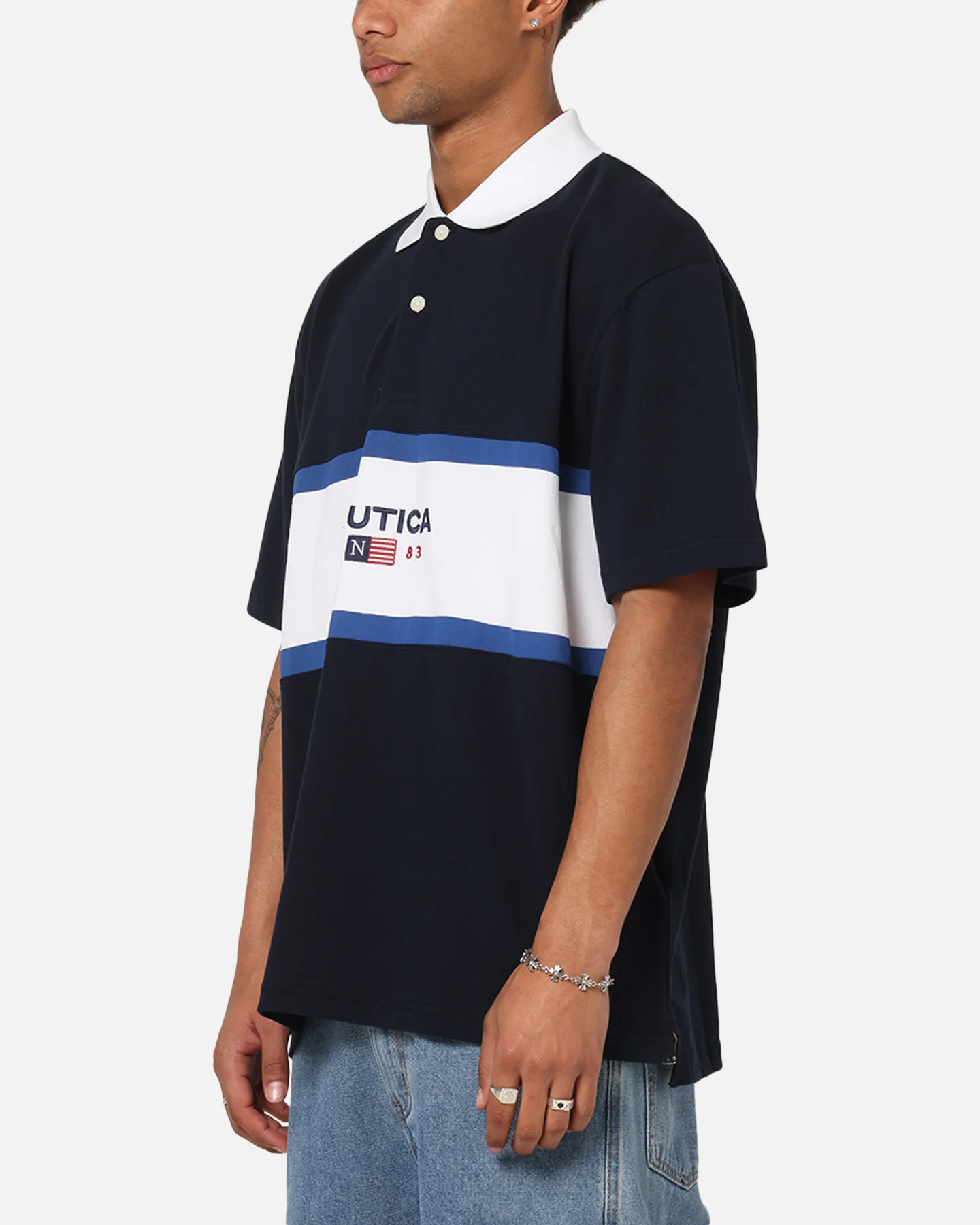 Nautica 83-Flag Block Polo T-Shirt Dark Navy - Image 5