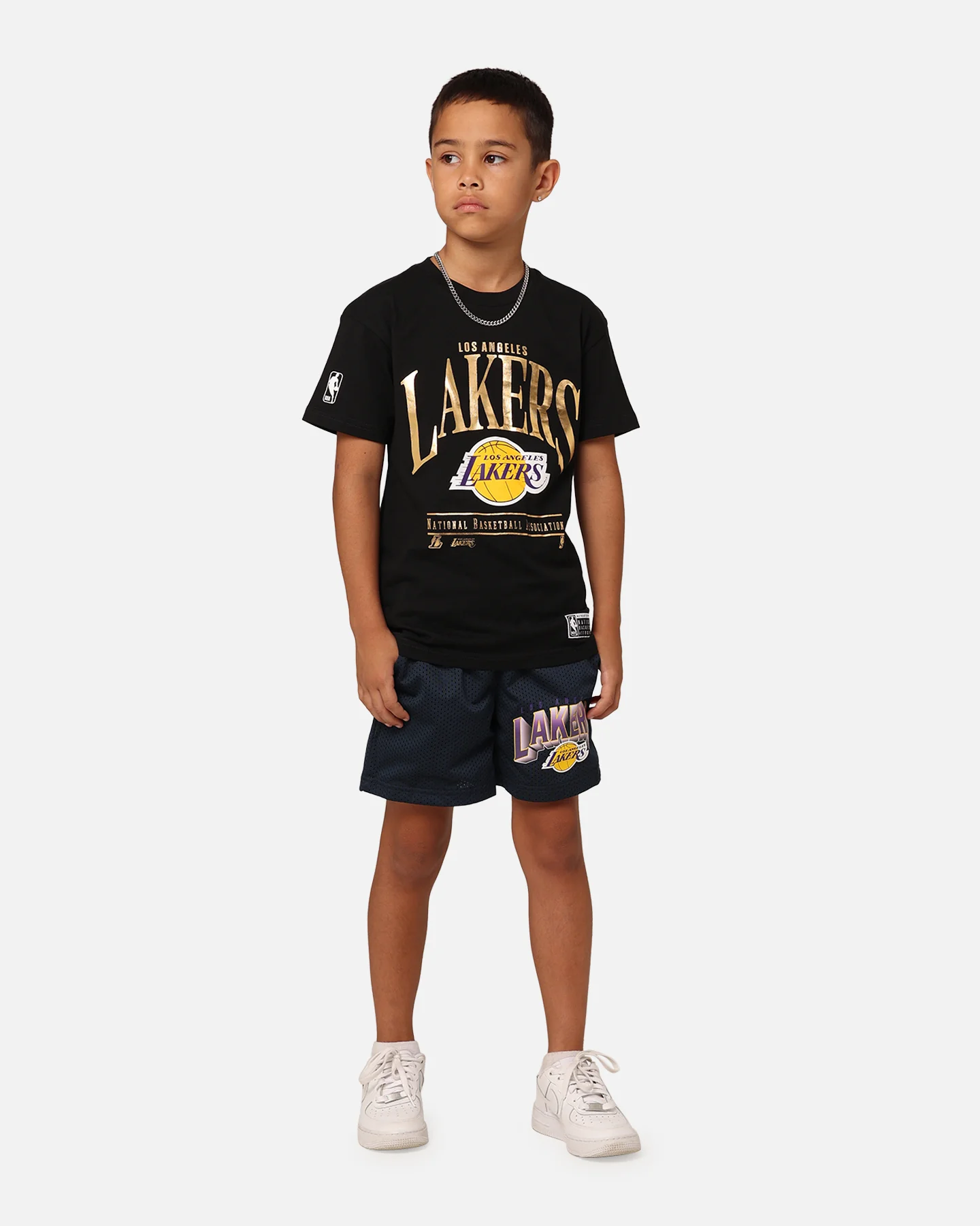 NBA Kids' Los Angeles Lakers Newark Mesh Shorts Navy - Image 2