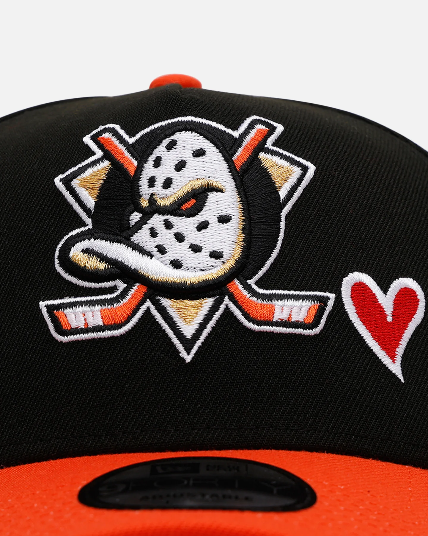 New Era Anaheim Ducks 'Team Color Hearts' 9FORTY A-Frame Snapback Official Team Color - Image 5