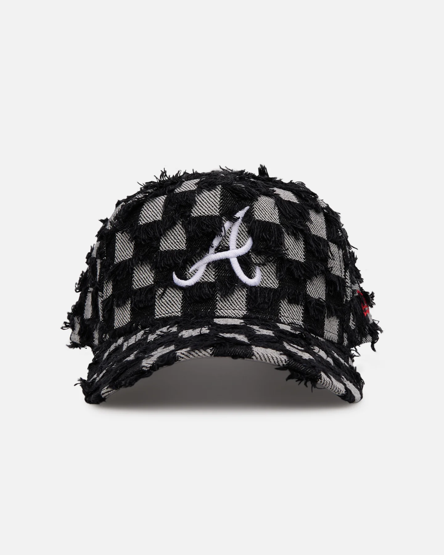 New Era Atlanta Braves 'Frayed Checkerboard' 9FORTY A-Frame Snapback Black/Grey