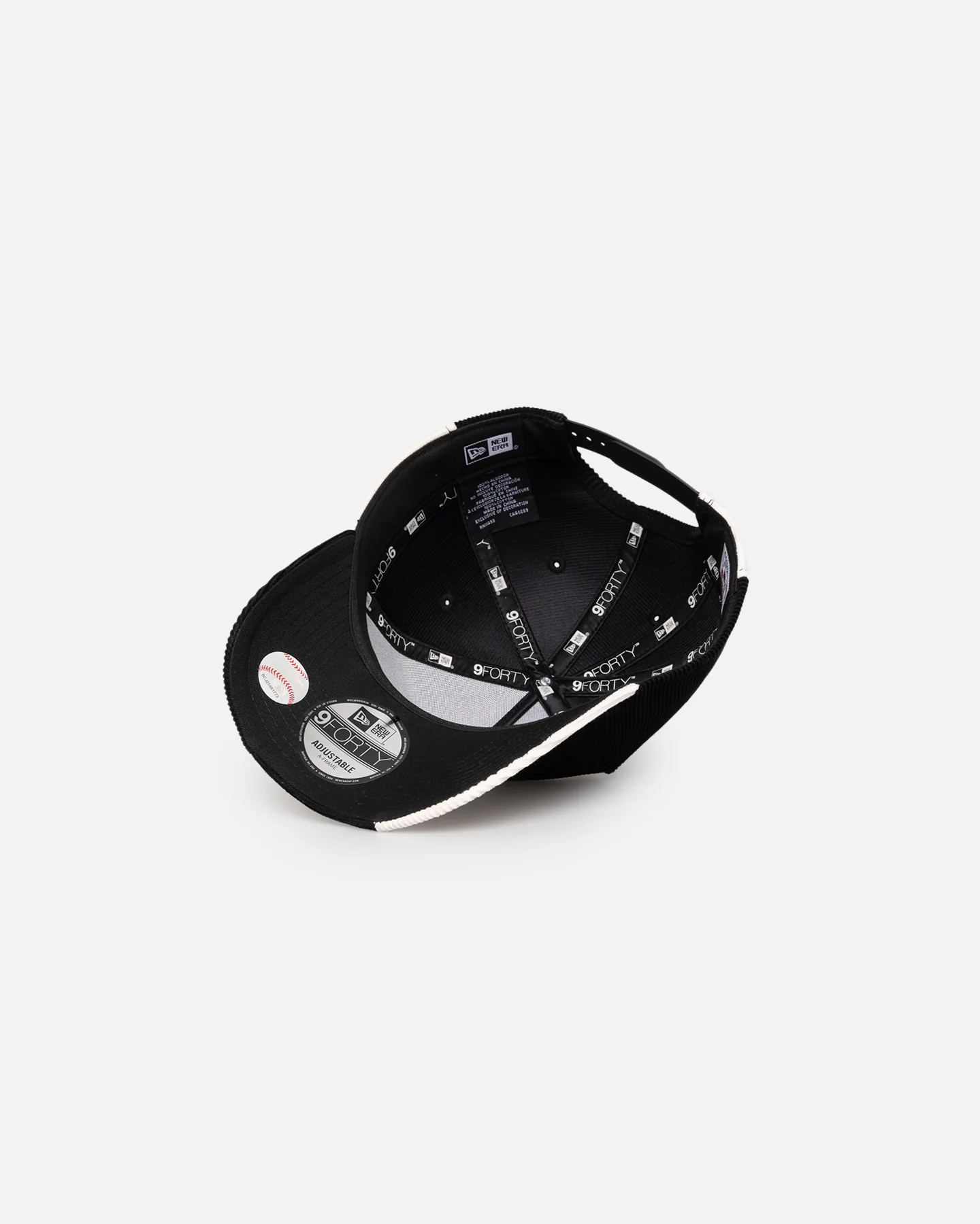 New Era Atlanta Braves 'Patchwork Corduroy' 9FORTY A-Frame Snapback Black/Cream - Image 7