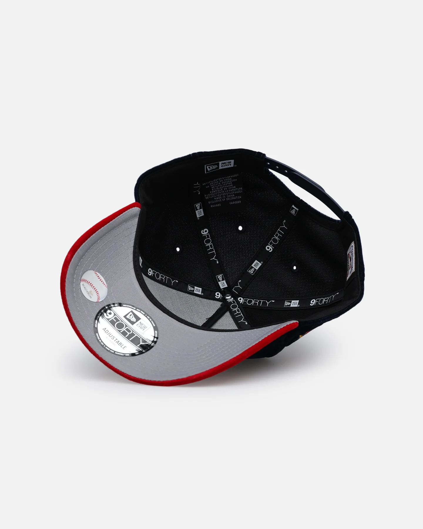 New Era Atlanta Braves 'Velvet Official Team Color' 9FORTY A-Frame Snapback Navy/Red - Image 7