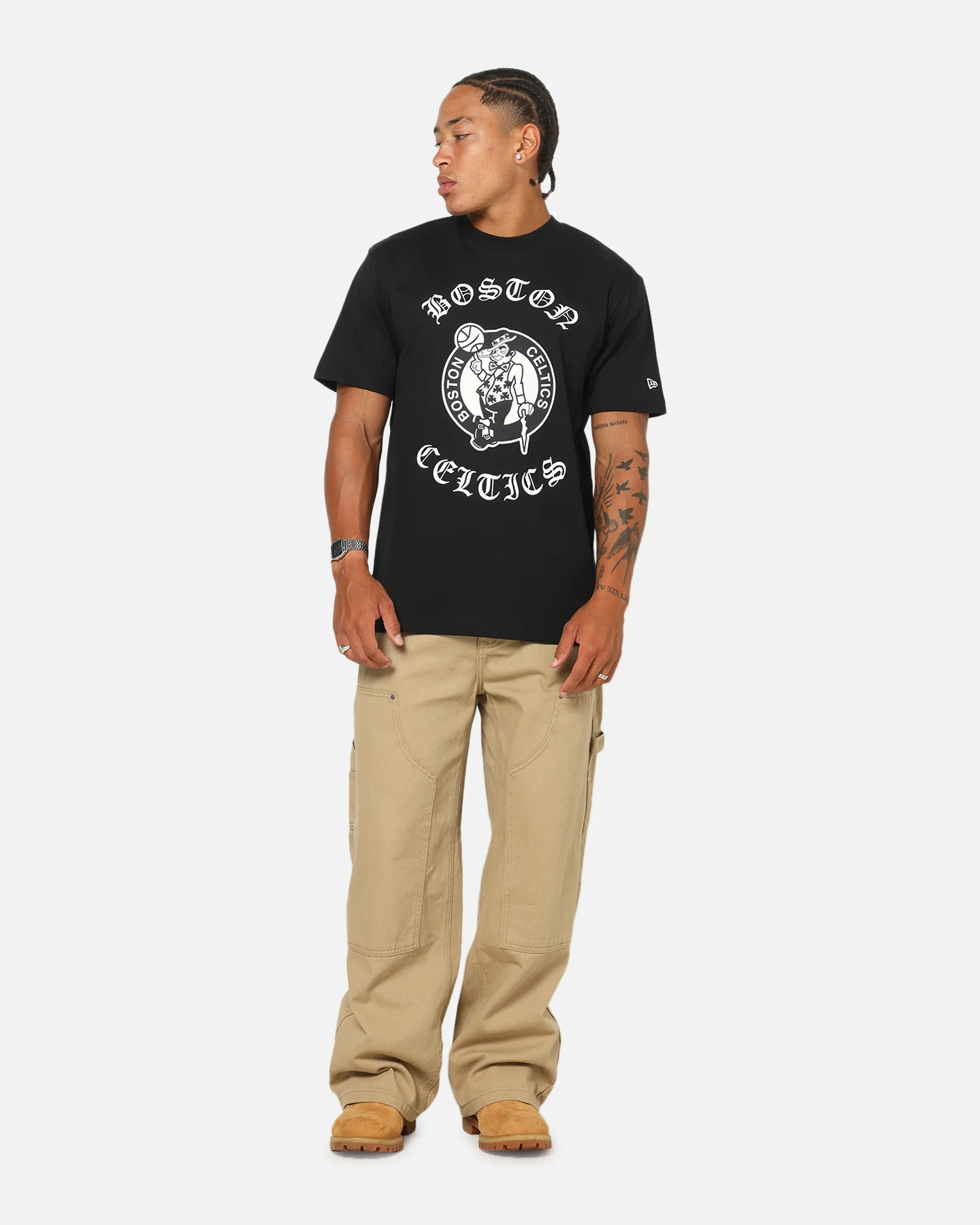 New Era Boston Celtics Gothic Oversized T-Shirt Black - Image 2