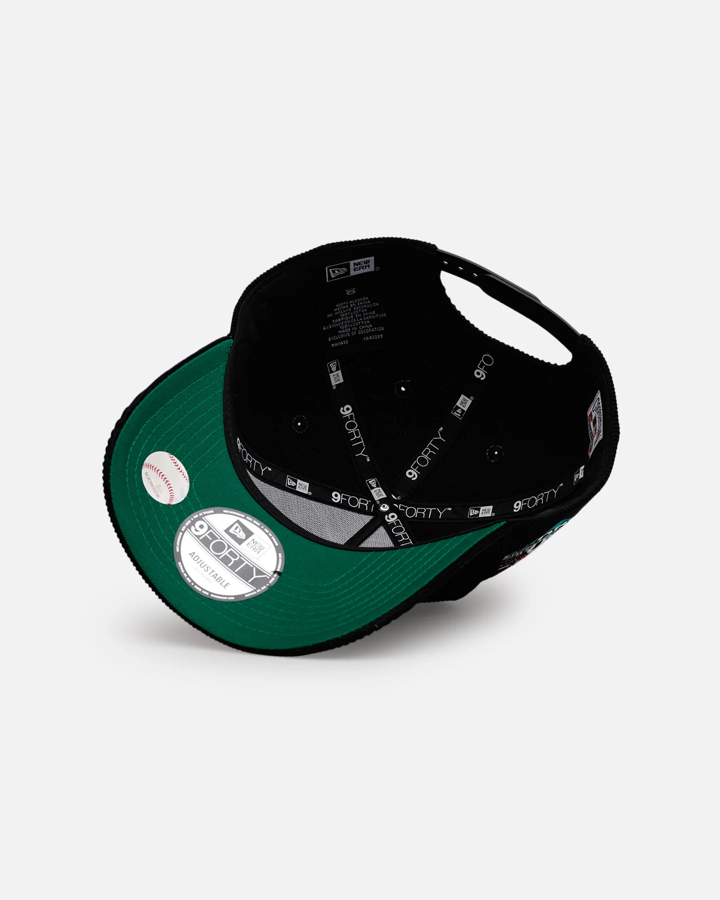 New Era Boston Red Sox 'Black Cord' 9FORTY A-Frame Corduroy Snapback Black - Image 7
