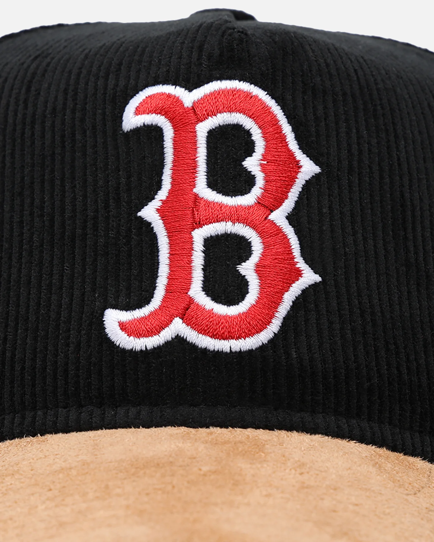New Era Boston Red Sox 'Corduroy Suede' Pre-Curved Golfer Snapback Washed Black - Image 6