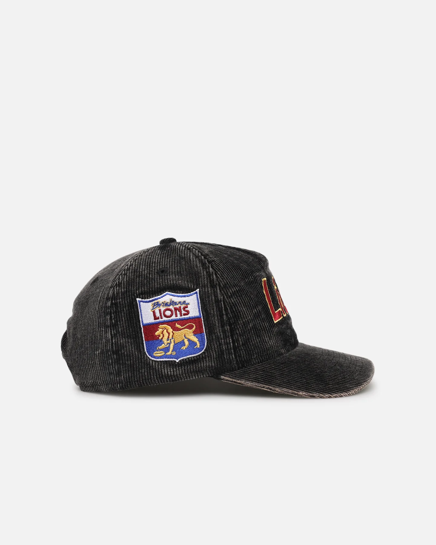 New Era Brisbane Lions 'Washed Corduroy' Pre-Curved Golfer Snapback Black/Kelly Green - Image 4