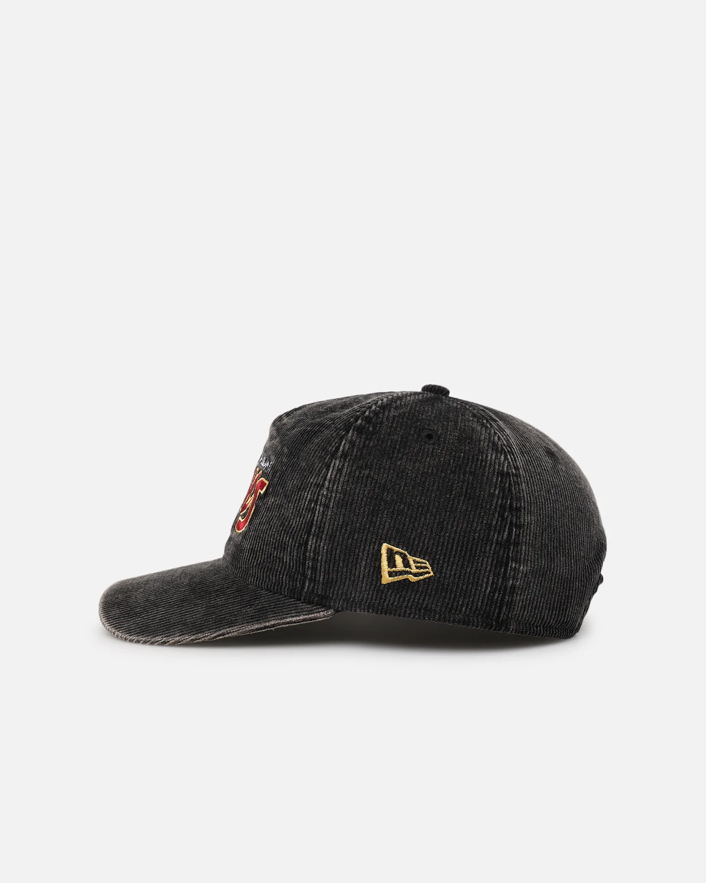 New Era Brisbane Lions 'Washed Corduroy' Pre-Curved Golfer Snapback Black/Kelly Green - Image 5
