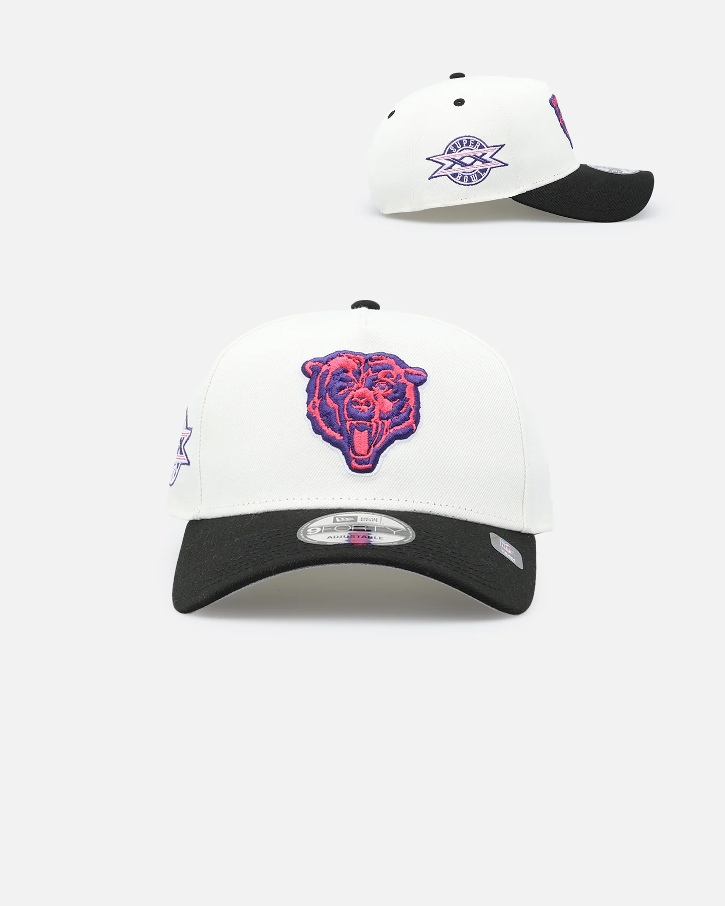 New Era Chicago Bears 'Neon Nights' 9FORTY Snapback Chrome/Black