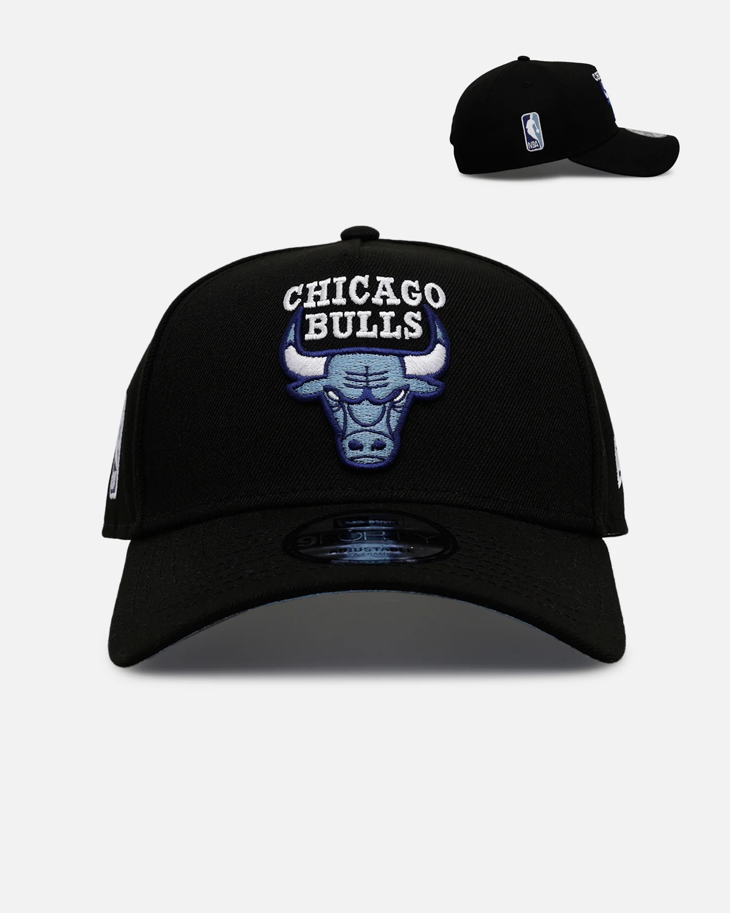 New Era Chicago Bulls 'Black And Sky Blue' 9FORTY A-Frame Snapback Black/Sky Blue