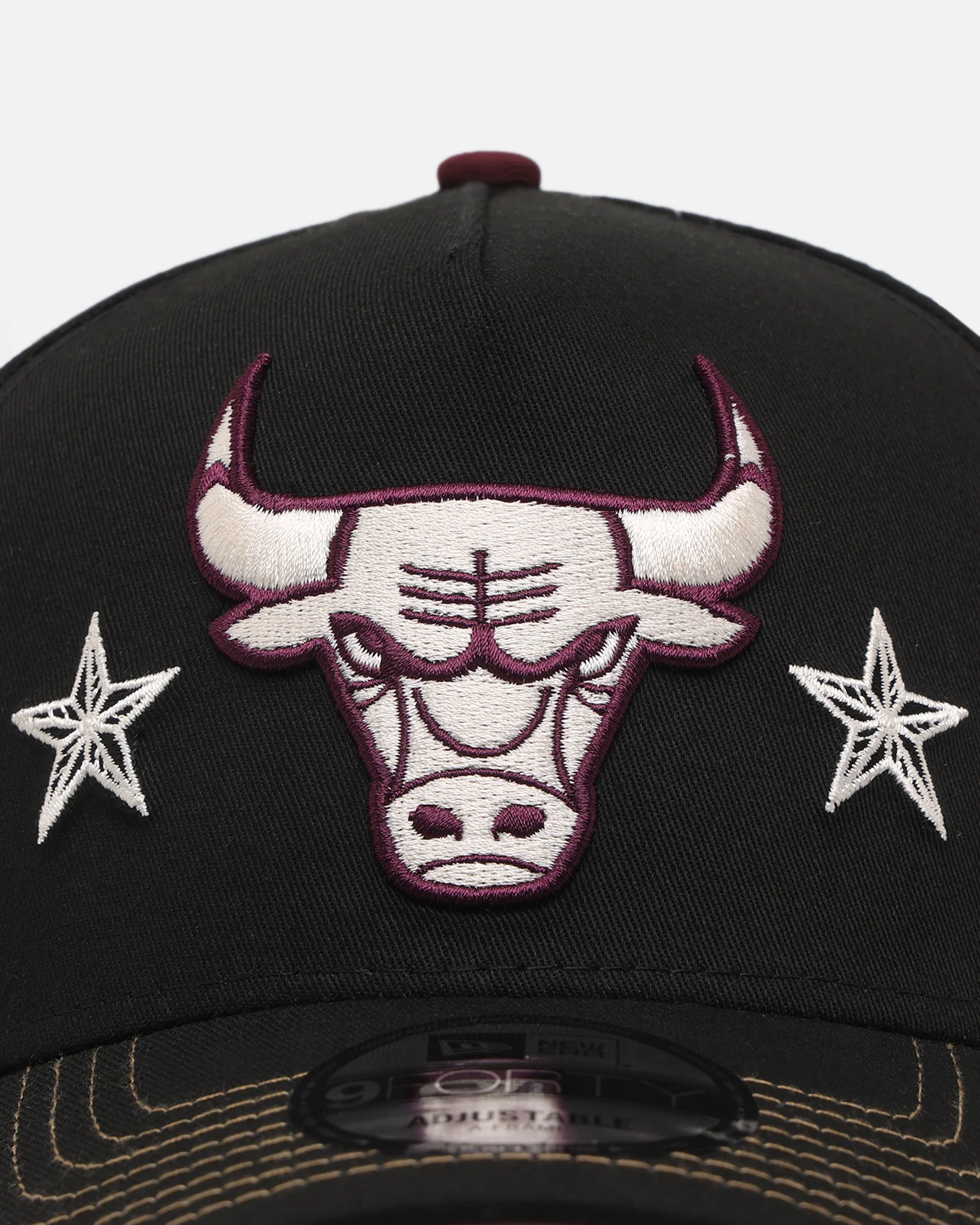 New Era Chicago Bulls 'Ivory Stars Outlaws' 9FORTY A-Frame Snapback Black/Maroon - Image 5