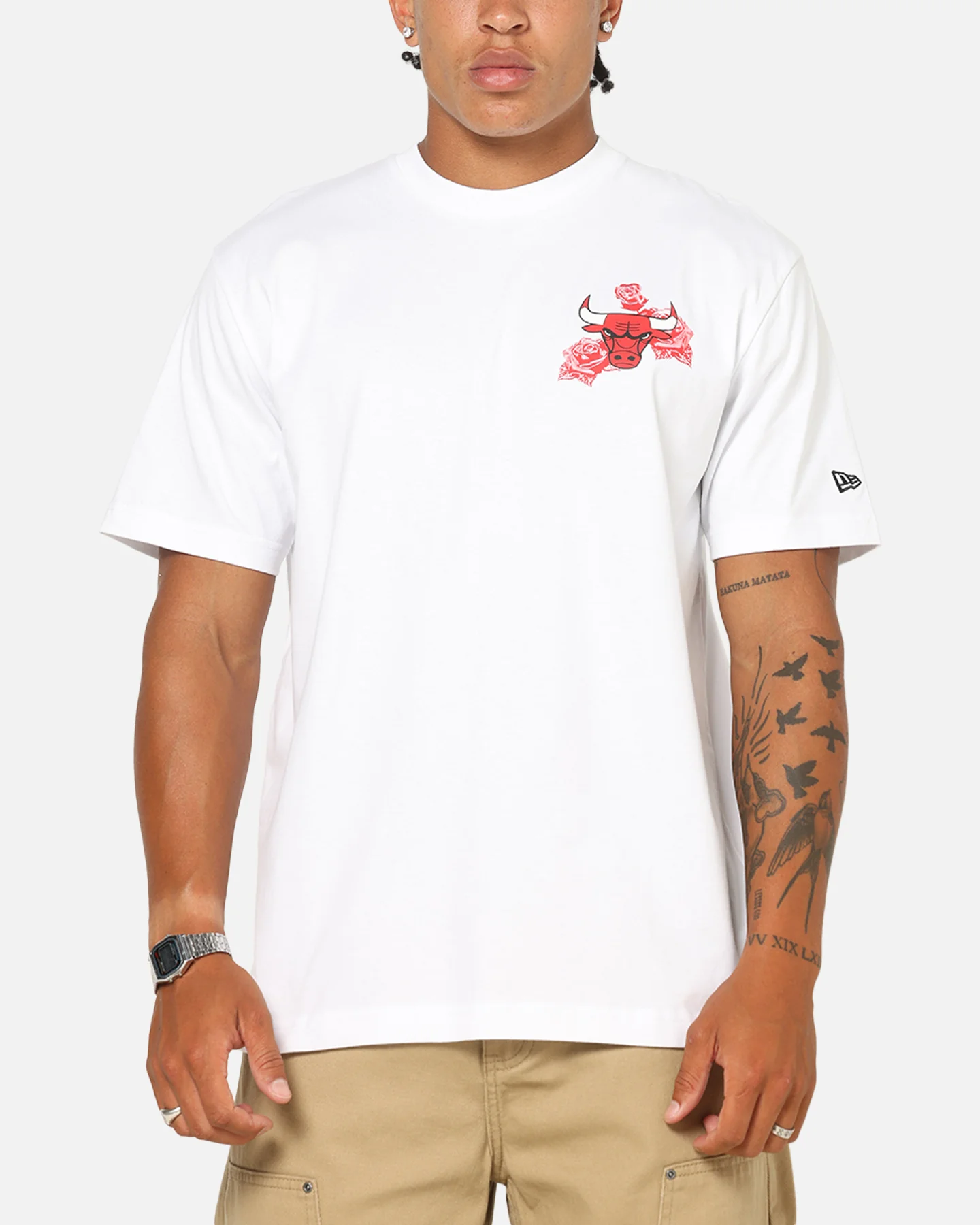 New Era Chicago Bulls Rose Oversized T-Shirt White - Image 2