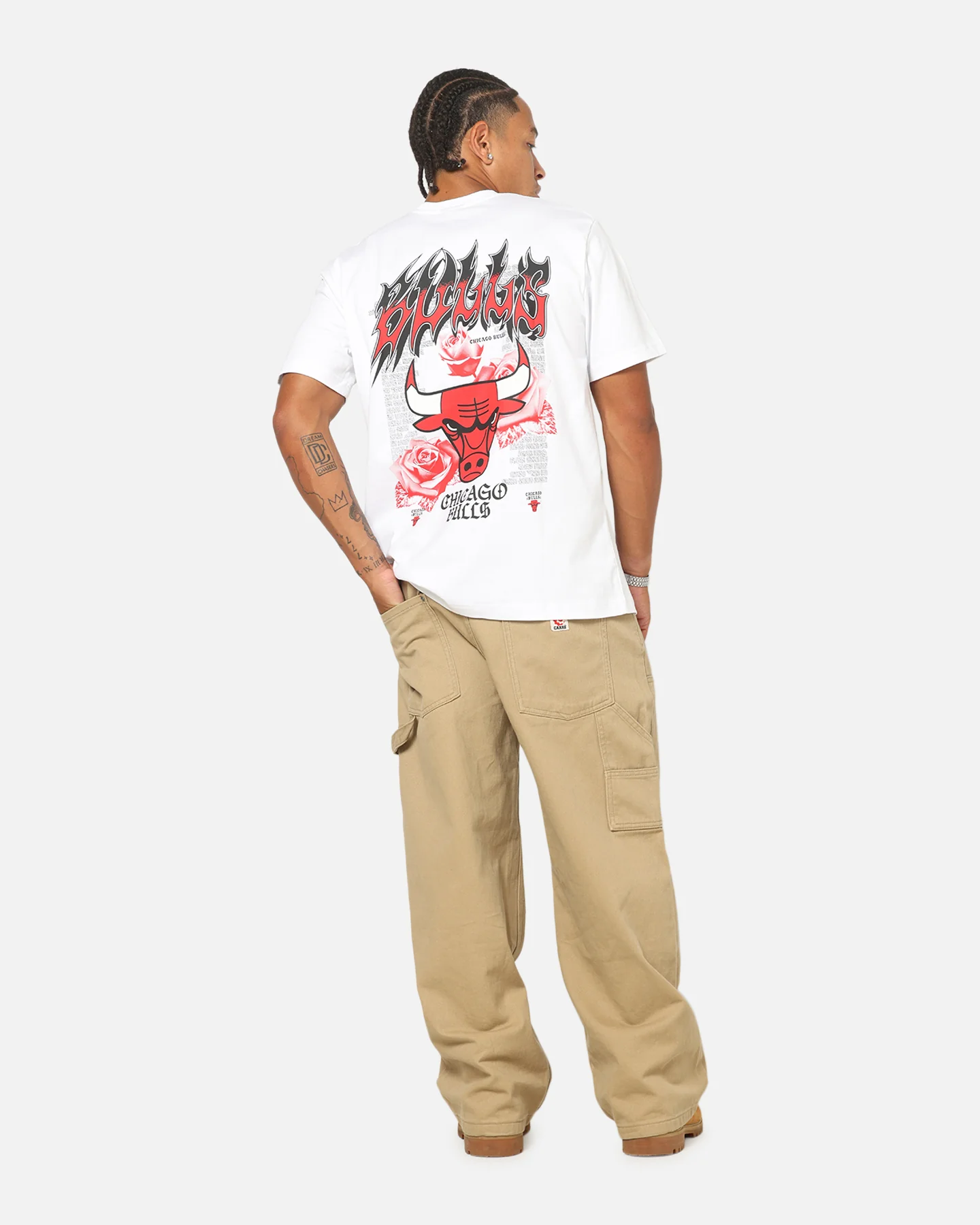 New Era Chicago Bulls Rose Oversized T-Shirt White - Image 3