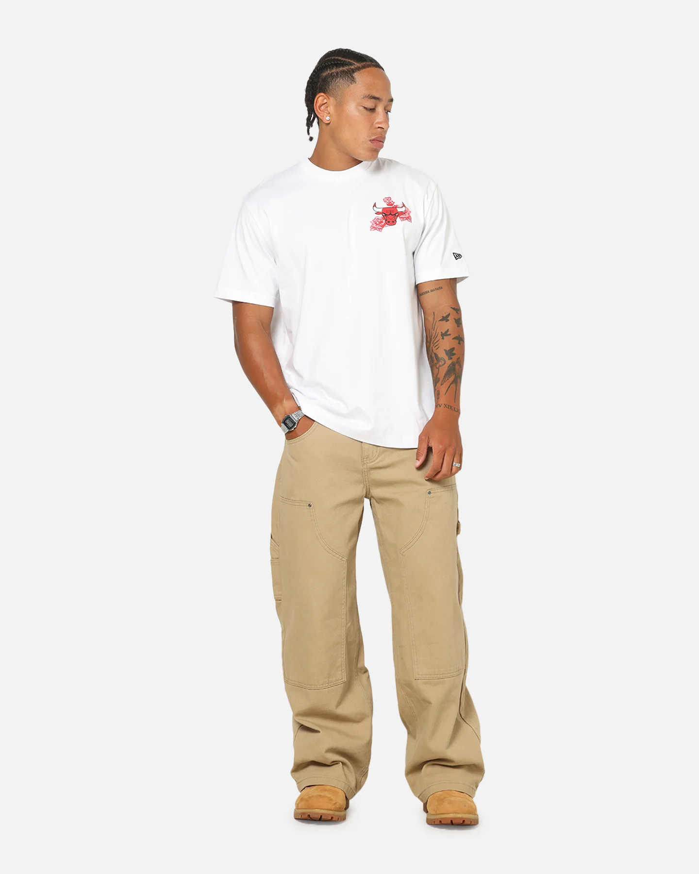 New Era Chicago Bulls Rose Oversized T-Shirt White - Image 4