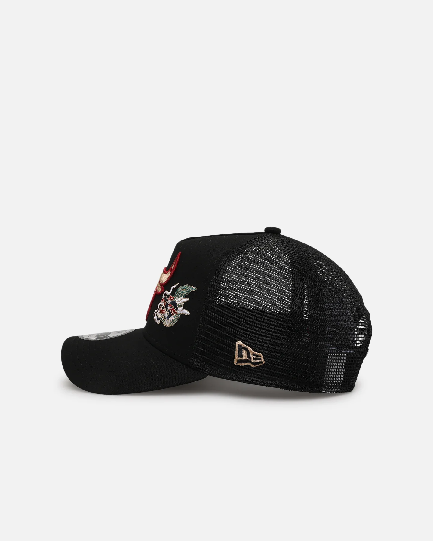 New Era Chicago Bulls 'Dragon Collection' 9FORTY A-Frame Trucker Snapback Black - Image 4