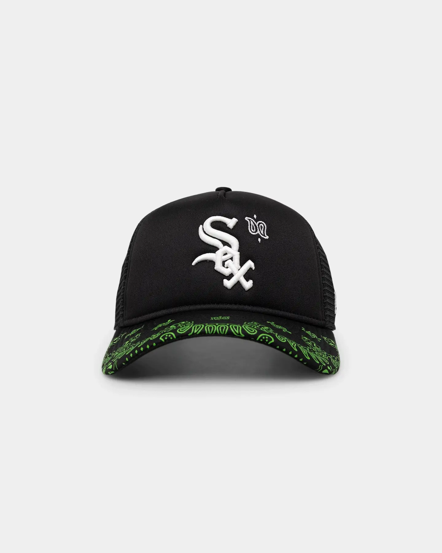 New Era Chicago White Sox 'Glow In The Dark' 9FORTY A-Frame Trucker Snapback Black/Neon Green