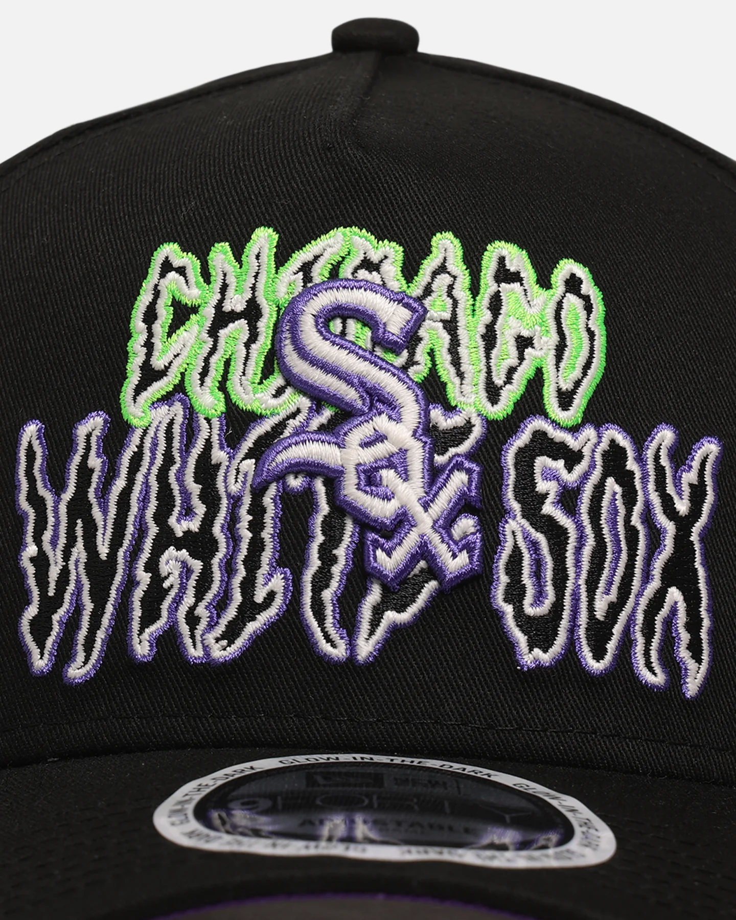 New Era Chicago White Sox 'Spooky Script' 9FORTY A-Frame Snapback Black/Green/Purple - Image 5
