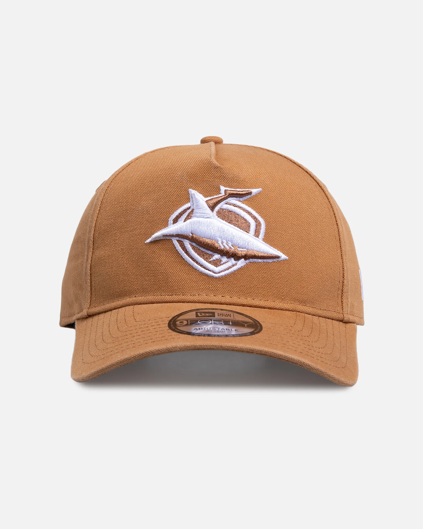 New Era Cronulla Sutherland Sharks 'NRL 2026' 9FORTY A-Frame Snapback Med Beige