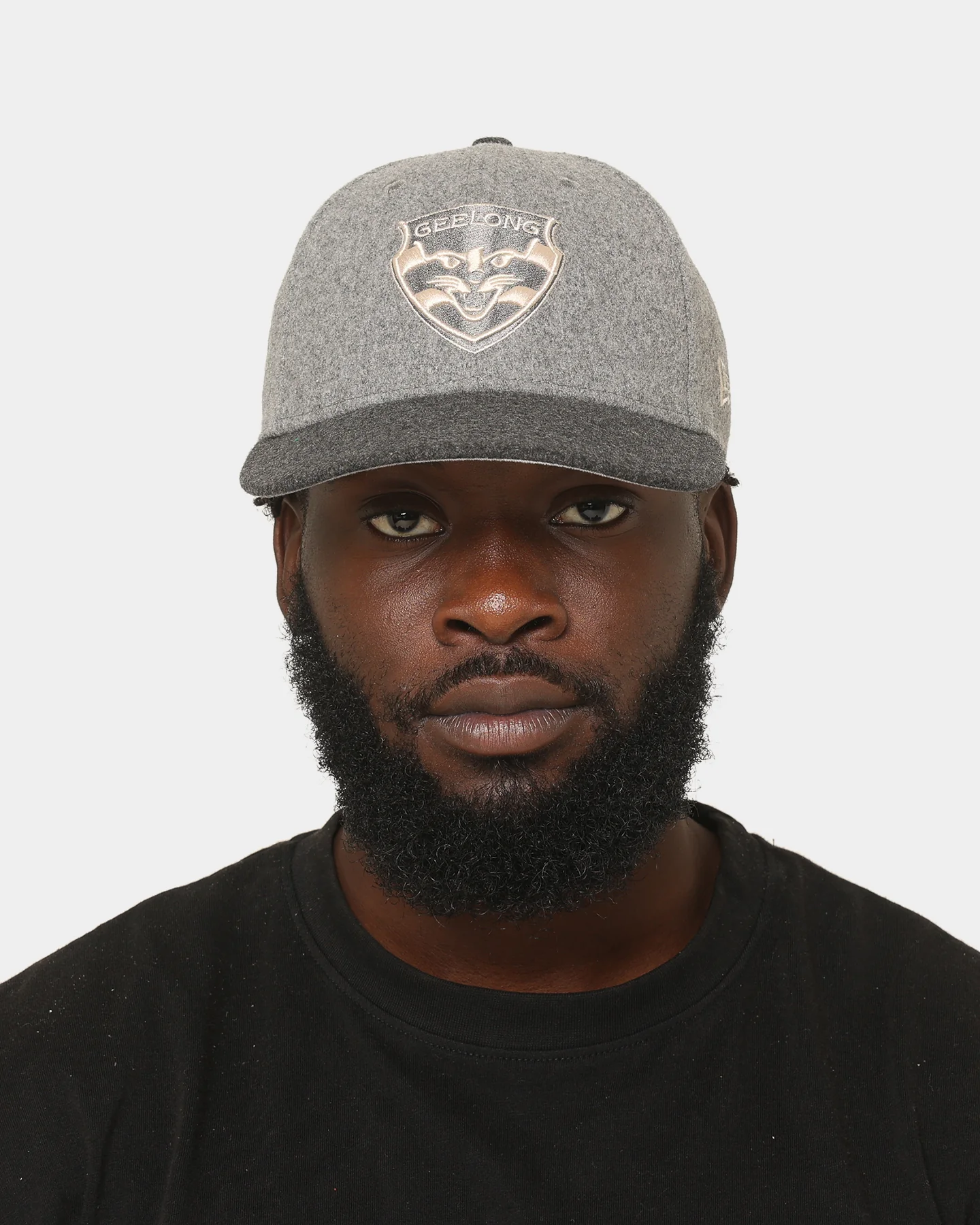 New Era Geelong Cats 'Melton Wool Cap' Afl '22 59Fifty Low Profile Fitted Dark Grey - Image 8
