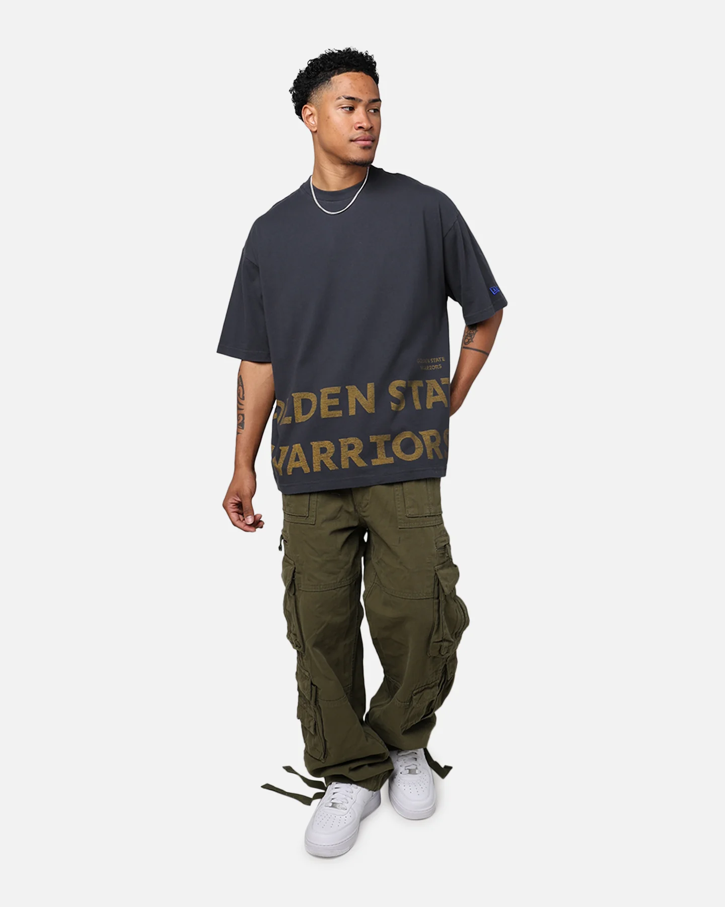 New Era Golden State Warriors Oversized T-Shirt Black - Image 3