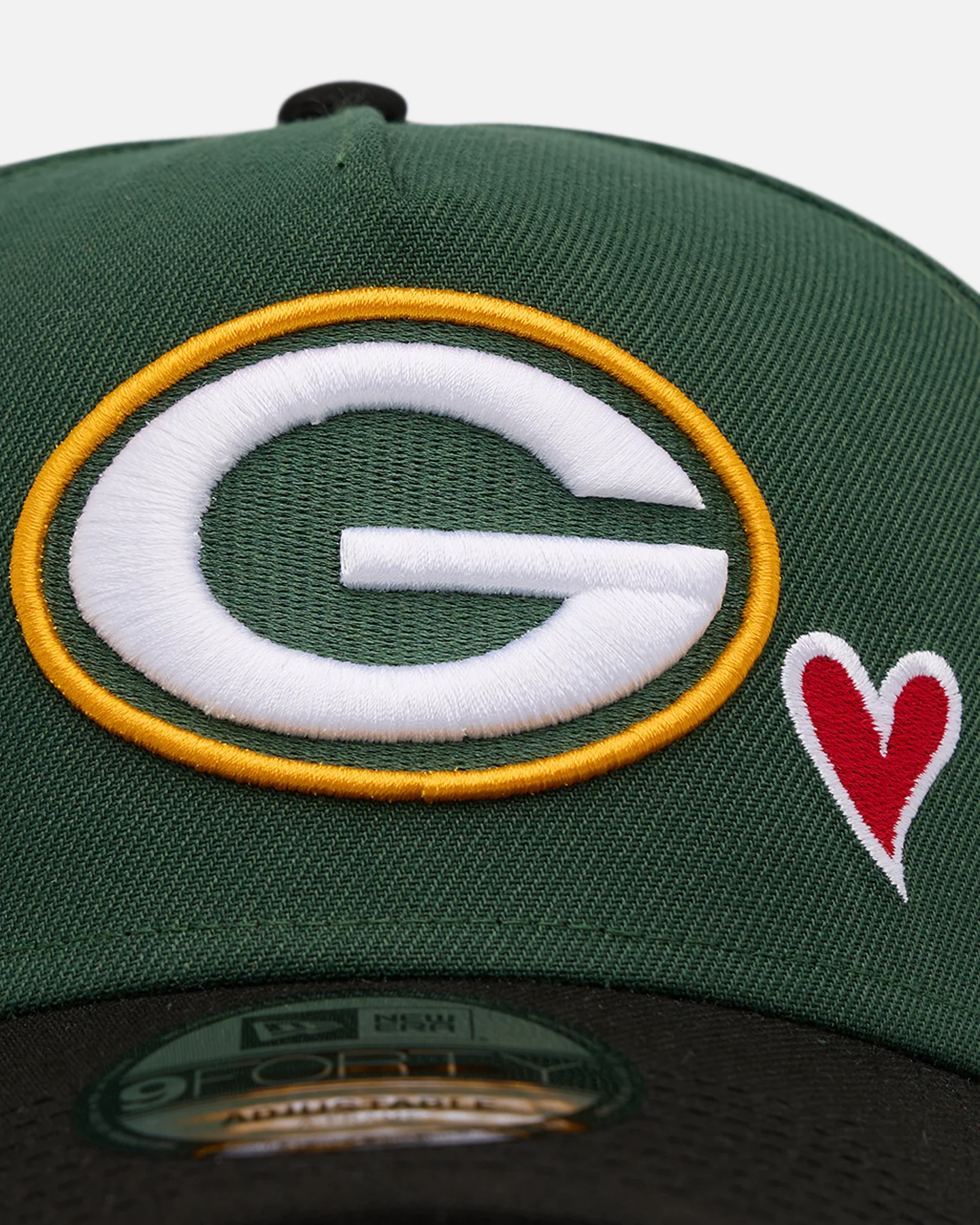 New Era Green Bay Packers 'Team Color Hearts' 9FORTY A-Frame Snapback Official Team Color - Image 5