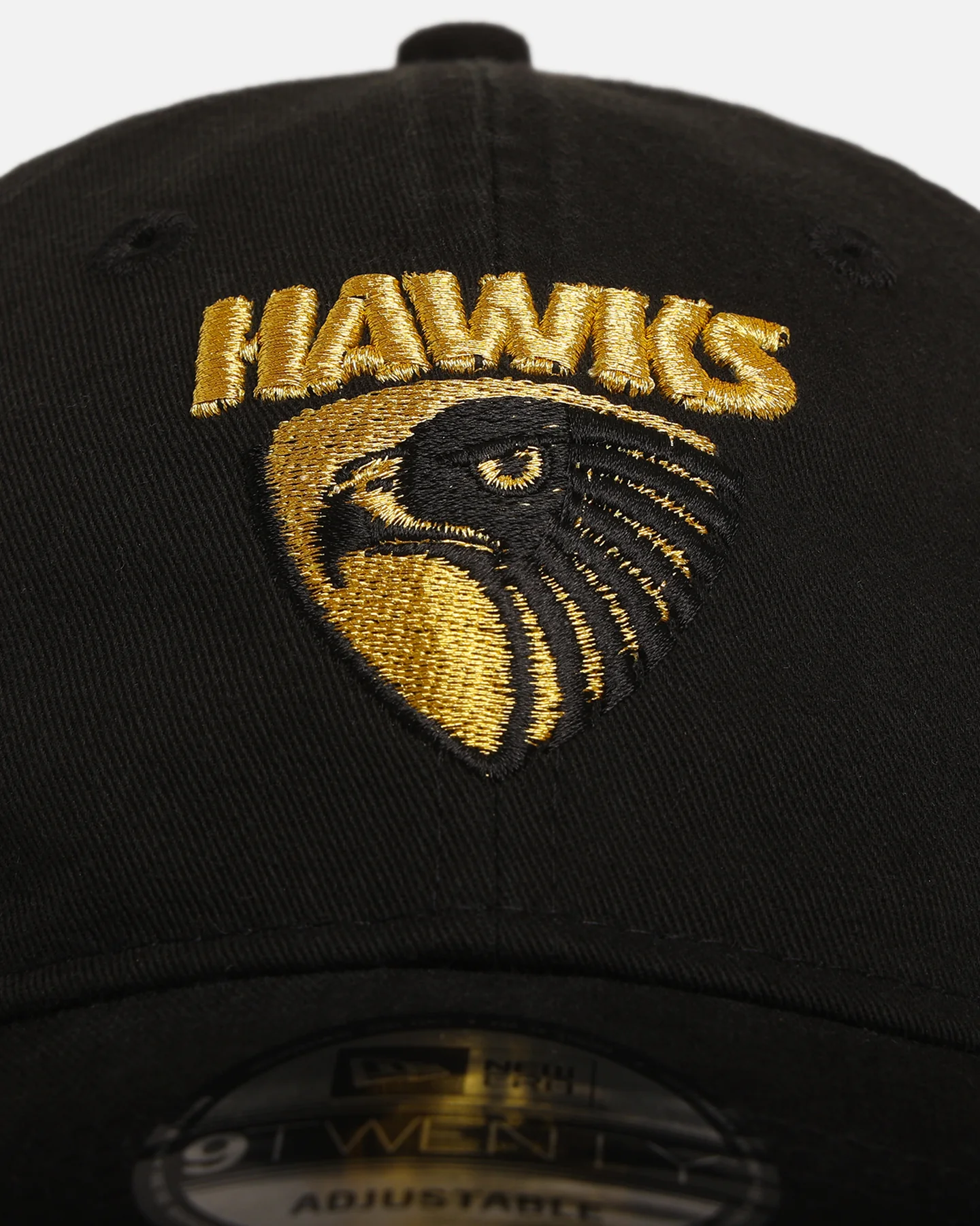New Era Hawthorn Hawks 'AFL Black & Gold' 9TWENTY Strapback Black/Gold - Image 5