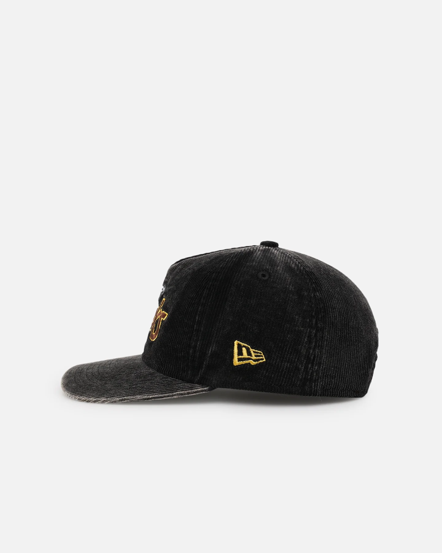 New Era Hawthorn Hawks 'Washed Corduroy' Pre-Curved Golfer Snapback Black/Kelly Green - Image 4