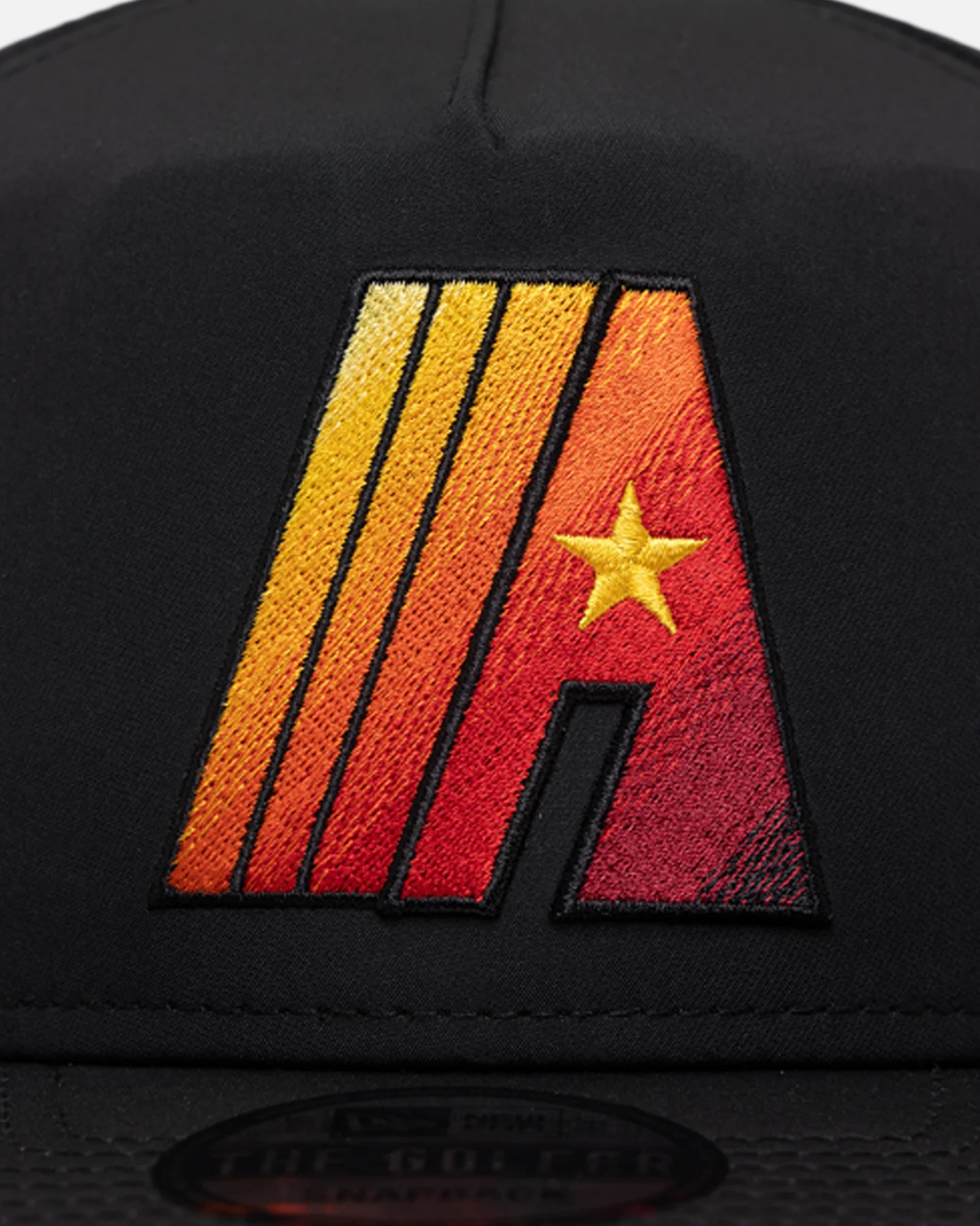 New Era Houston Astros Golfer Pre-Curved Snapback Black/OTC - Image 5