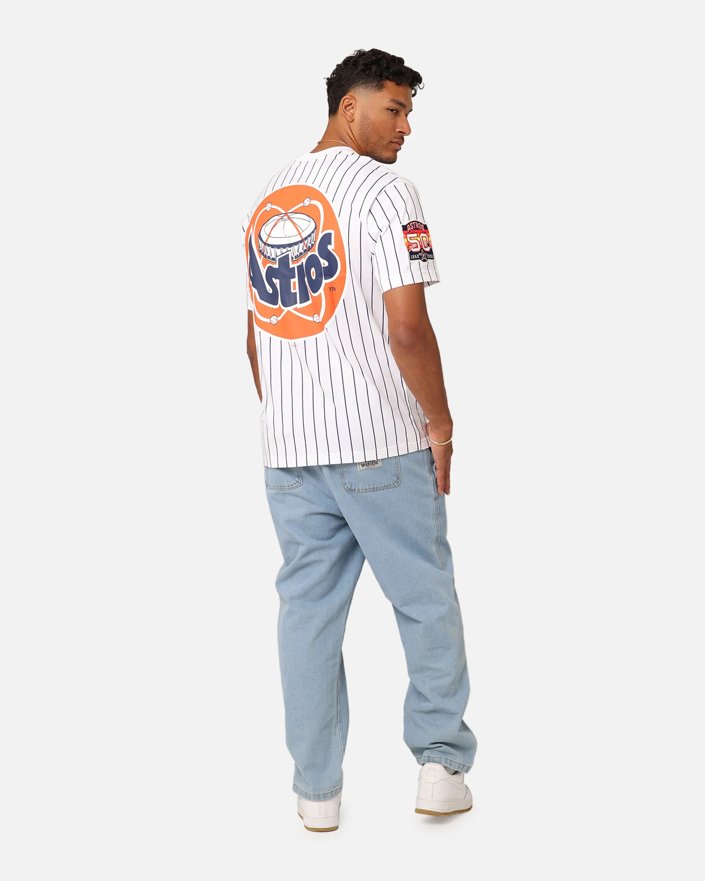 New Era Houston Astros Oversized T-Shirt White Pinstripe - Image 3