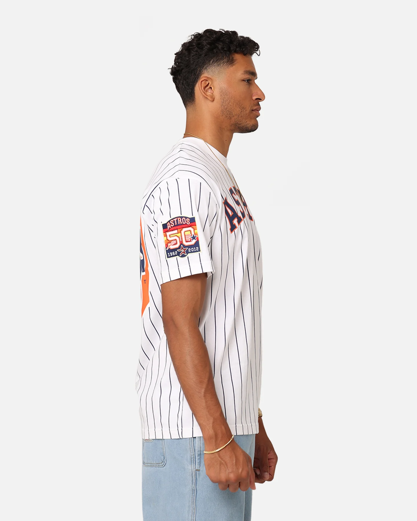 New Era Houston Astros Oversized T-Shirt White Pinstripe - Image 6