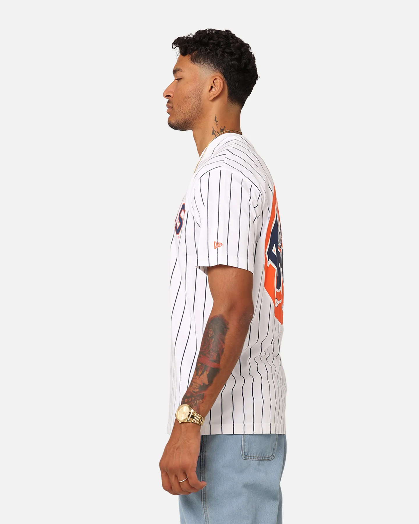 New Era Houston Astros Oversized T-Shirt White Pinstripe - Image 7