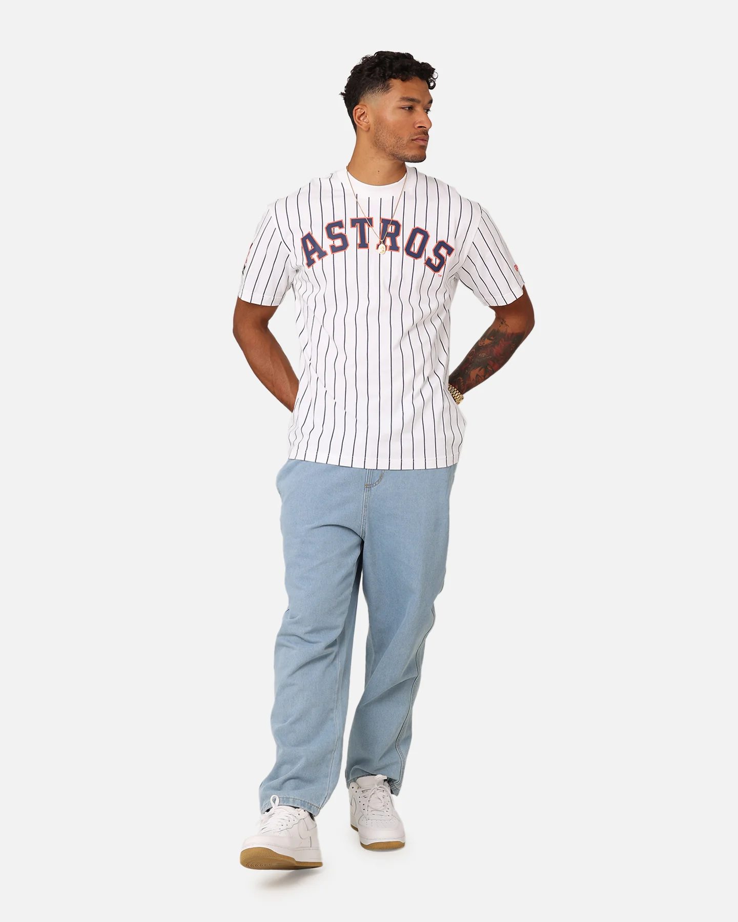 New Era Houston Astros Oversized T-Shirt White Pinstripe - Image 8