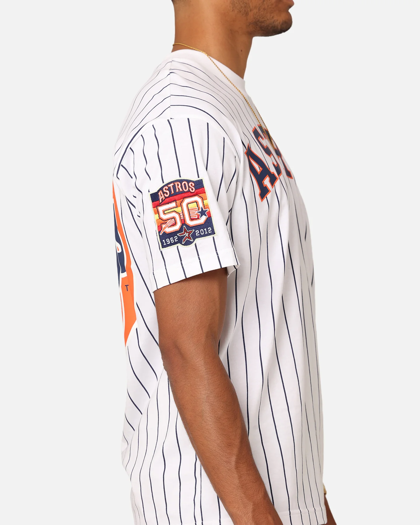 New Era Houston Astros Oversized T-Shirt White Pinstripe - Image 9